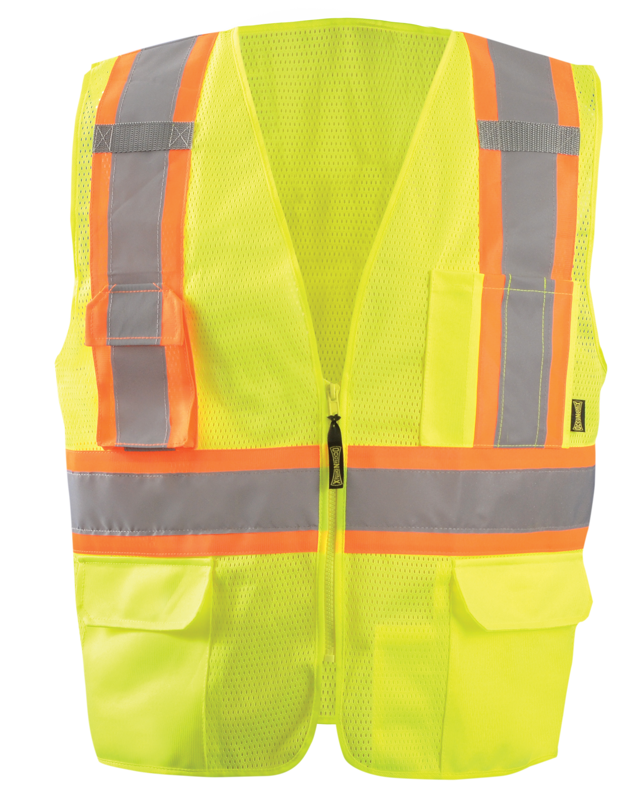 Picture of Occunomix ECO-ATRNSMX MESH TWO-TONE SURVEYOR X-BACK VEST w/ZIPPER