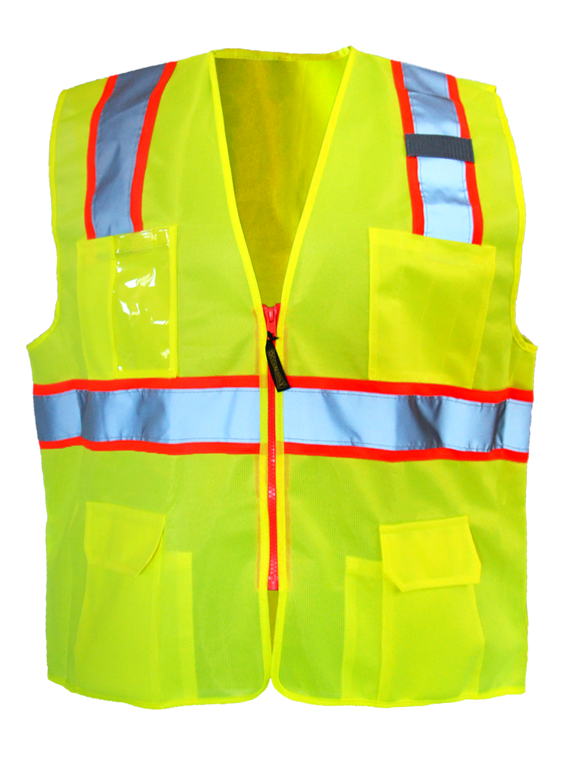 Picture of Occunomix LUX-ATRANS SOLID TWO-TONE SURVEYOR VEST w/ZIPPER
