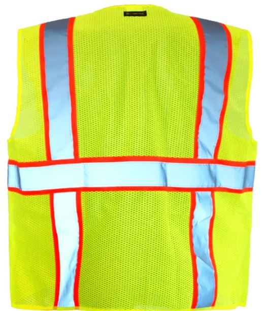 Picture of Occunomix LUX-ATRNSM SOLID/MESH TWO-TONE SURVEYOR VEST w/ZIPPER