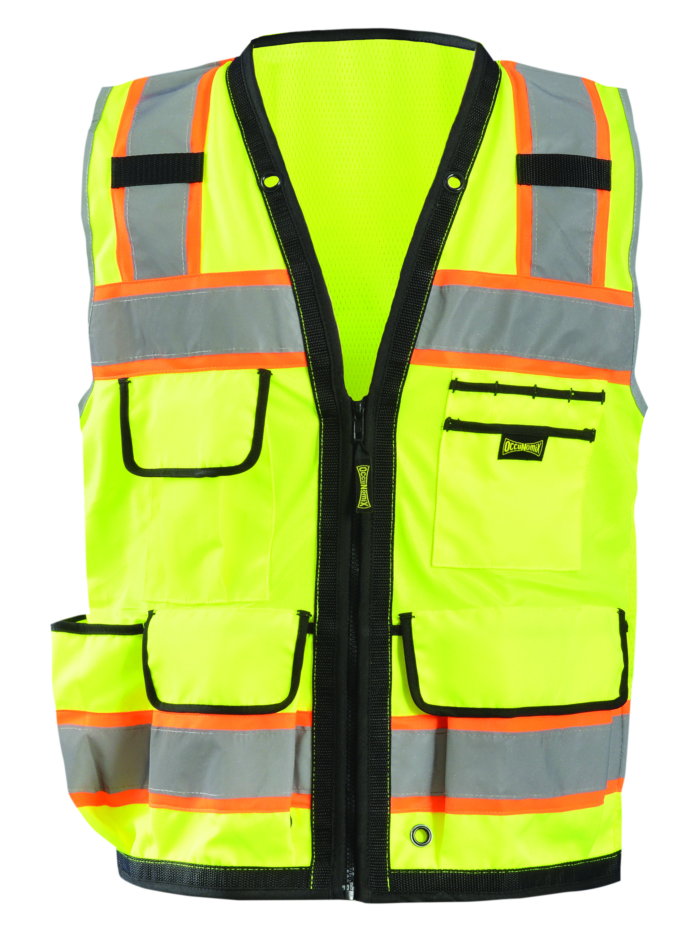 Picture of Occunomix LUX-HDS2T SOLID/MESH HEAVY DUTY TWO-TONE SURVEYOR VEST w/ZIPPER