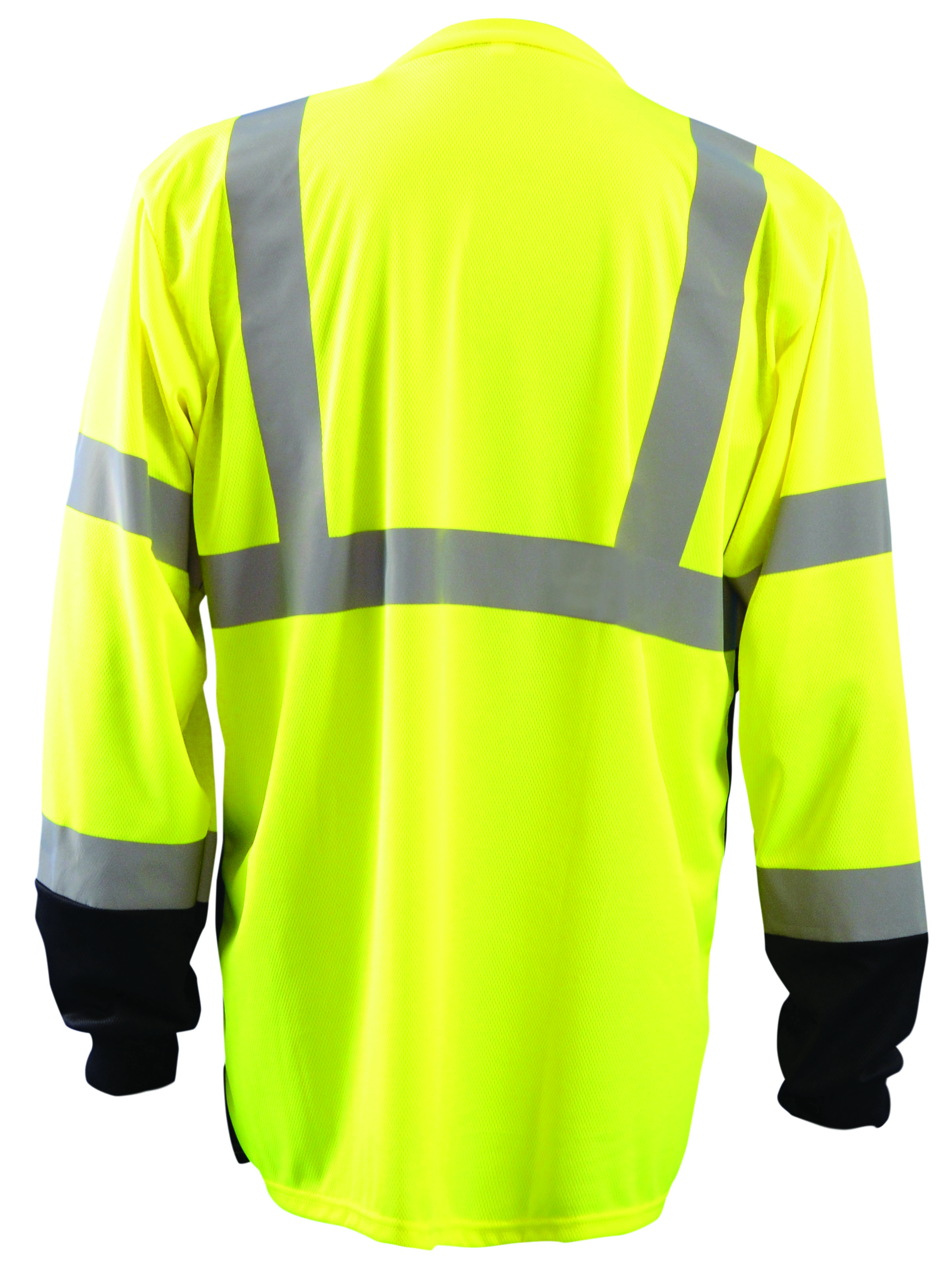 Picture of Occunomix LUX-LSETPBK LONG SLEEVE BLACK BOTTOM WICKING BIRDSEYE T-SHIRT w/POCKET