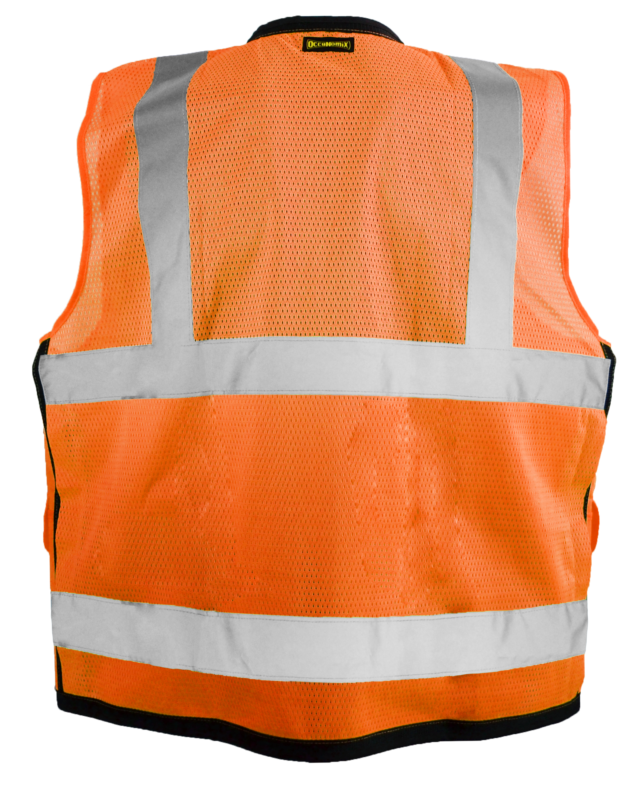 Picture of Occunomix LUX-SSFS SOLID DUAL STRIPE SURVEYOR VEST w/ZIPPER