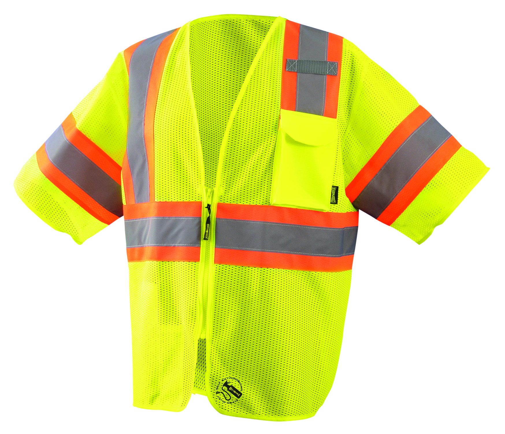 Picture of Occunomix TSE-IMZ32T MESH SELF-EXTINGUISHING TWO-TONE VEST w/QUICK RELEASE ZIPPER