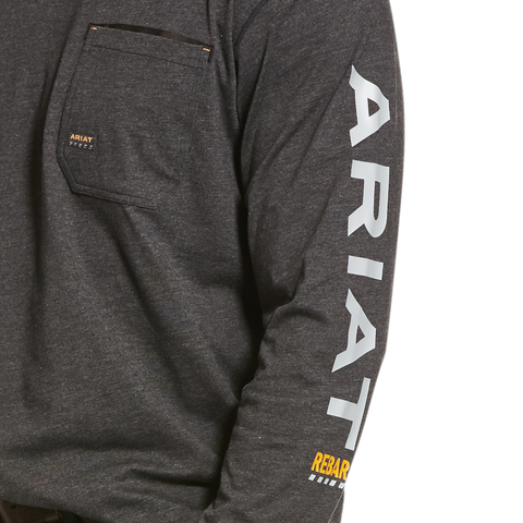 Picture of Ariat 10027815 REBAR WORKMAN LOGO LS T-SHRT