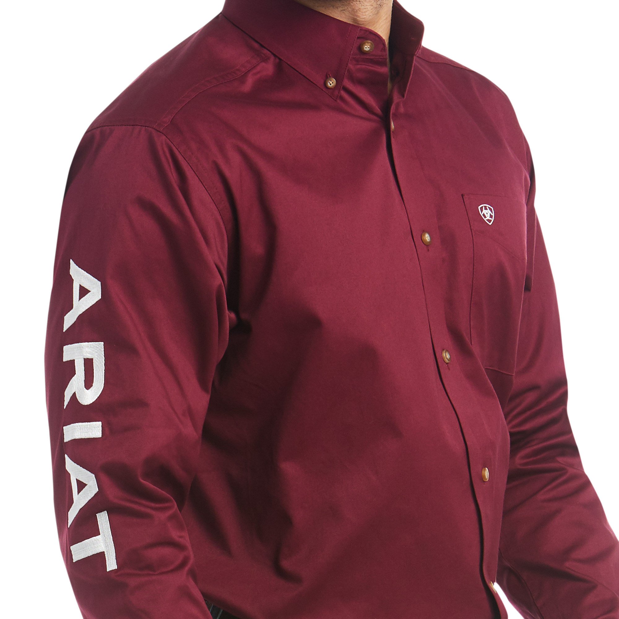 Picture of Ariat 10027995 TEAM LOGO TWILL  CLSSC LS SHRT