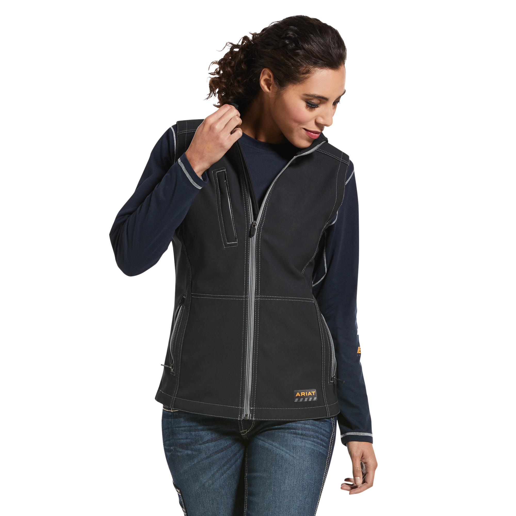 Picture of Ariat 10032916 REBAR STRETCH CANVAS SOFTSHELL VEST
