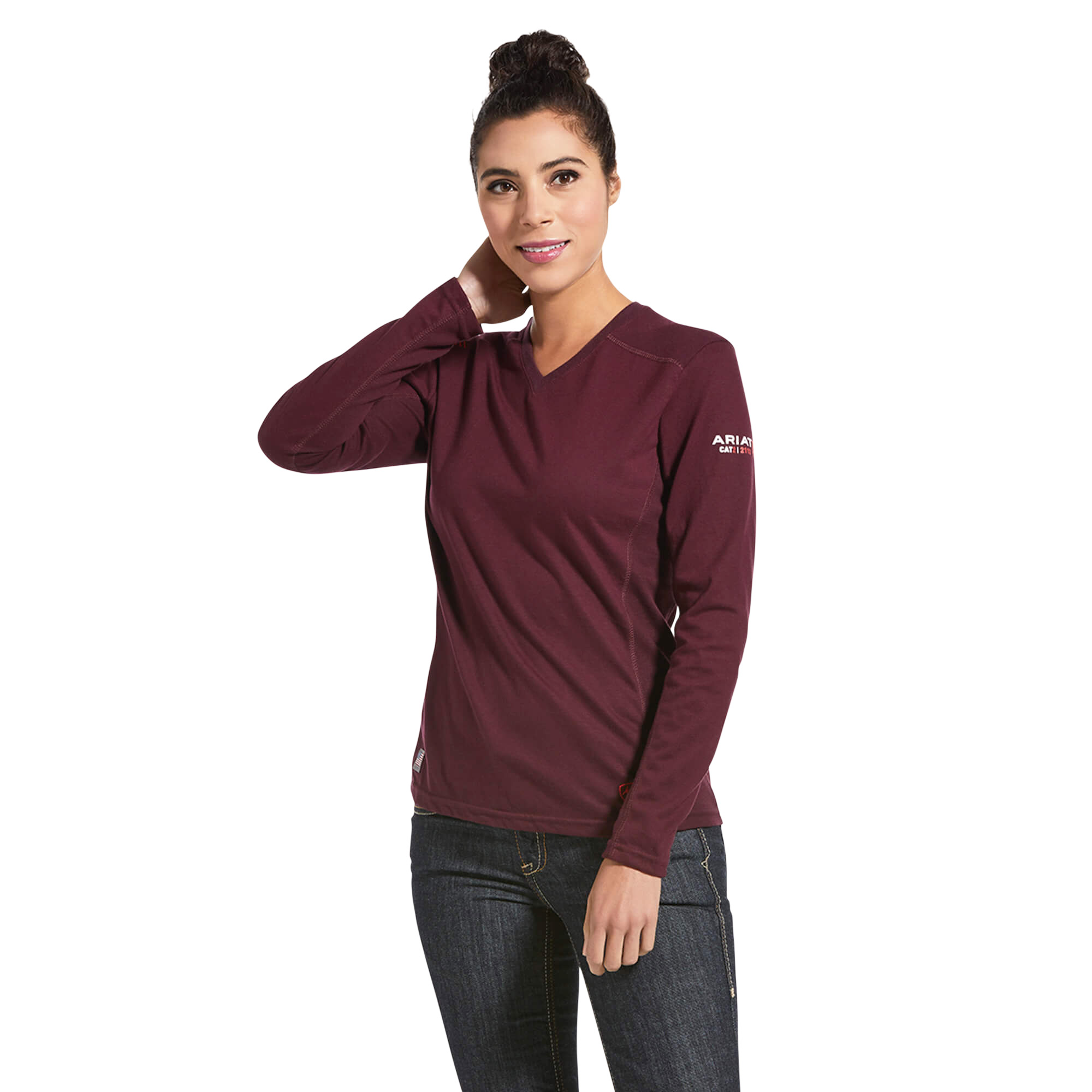 Picture of Ariat 10032958 FR AC CREW LS TOP