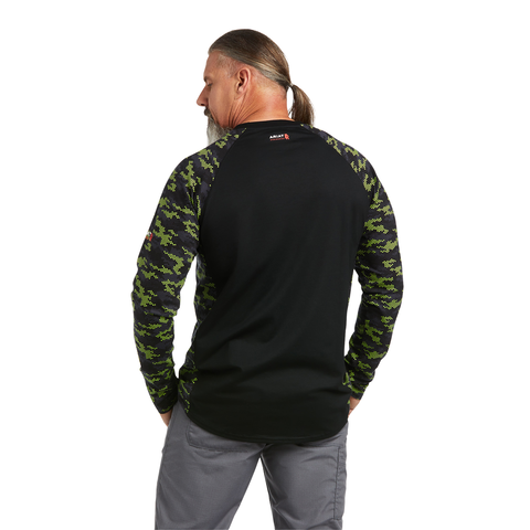Picture of Ariat 10039165 FR STRETCH CAMO BASEBALL LS T-SHRT