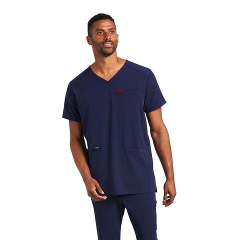 Picture of Ariat 10039721 DERHAM 6 POCKET STR SS SCRUB TOP