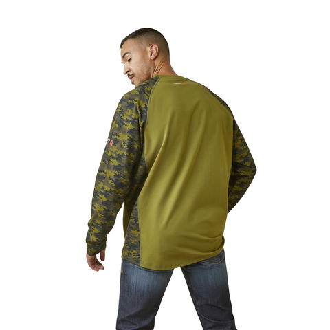 Picture of Ariat 10046112 FR STRETCH CAMO BASEBALL LS T-SHRT