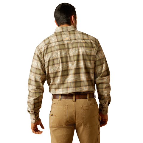 Picture of Ariat 10052802 REBAR FLANNEL DURASTR LS WRK SHRT