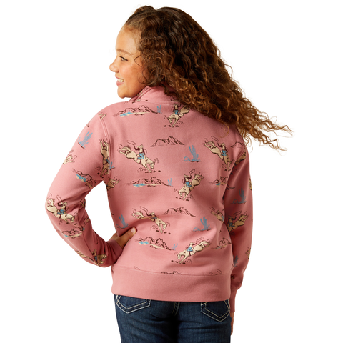 Picture of Ariat 10062847 Bronc Scene 1/4 Zip Sweatshirt