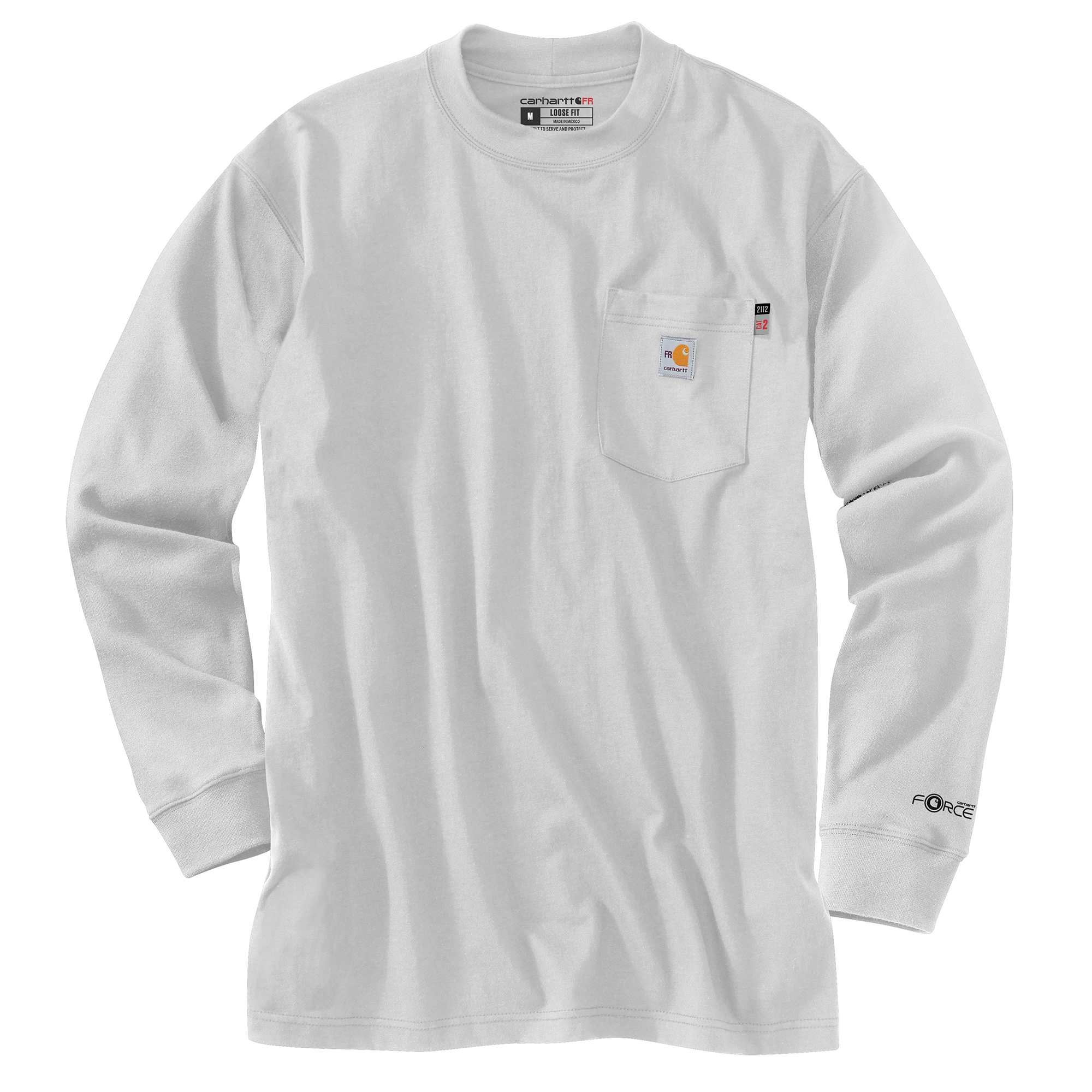 Picture of Carhartt 100235 Mens Flame Resistant Force Loose Fit Midweight Long-Sleeve Pocket T-Shirt