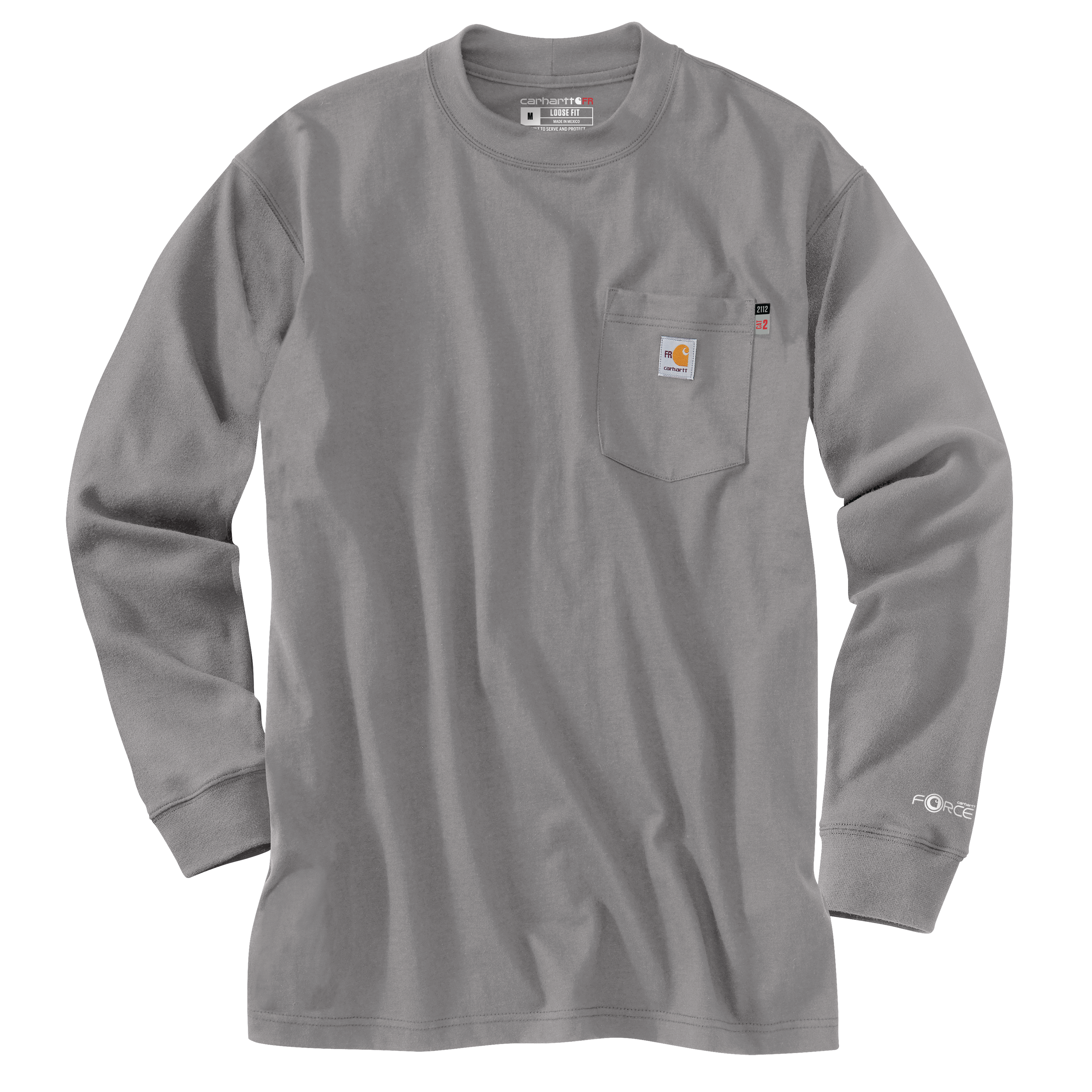 Picture of Carhartt 100235 Mens Flame Resistant Force Loose Fit Midweight Long-Sleeve Pocket T-Shirt