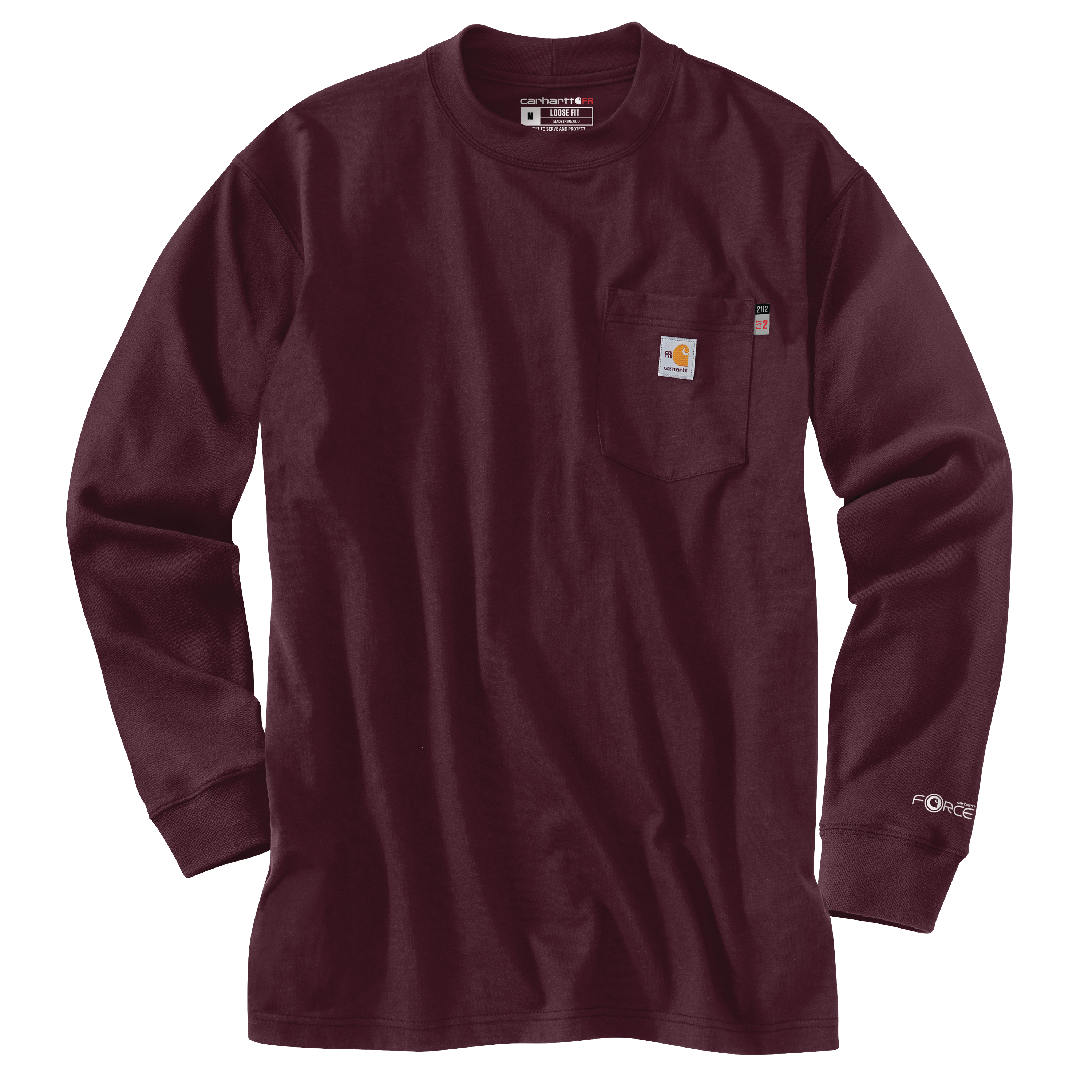 Picture of Carhartt 100235 Mens Flame Resistant Force Loose Fit Midweight Long-Sleeve Pocket T-Shirt