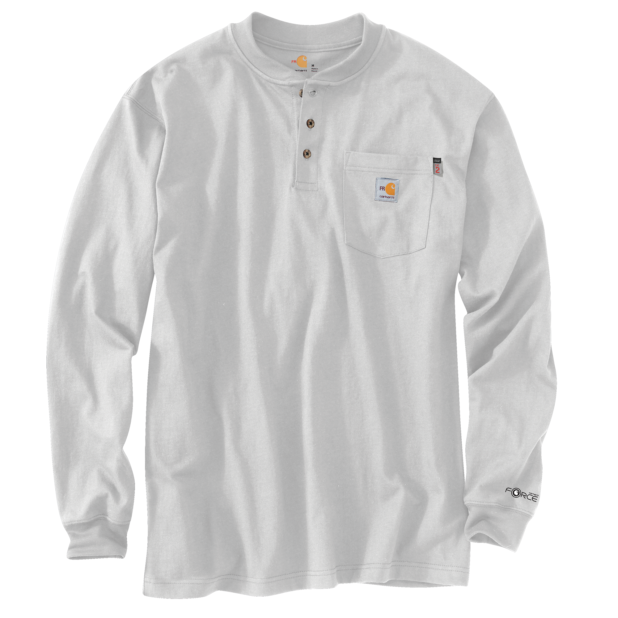 Picture of Carhartt 100237 Mens Flame Resistant Force Loose Fit Midweight Long-Sleeve Pocket Henley T-Shirt