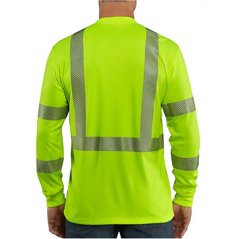 Picture of Carhartt 100496 Mens High-Visibility Force Relaxed Fit Lightweight Long-Sleeve Class 3 Pocket T-Shirt