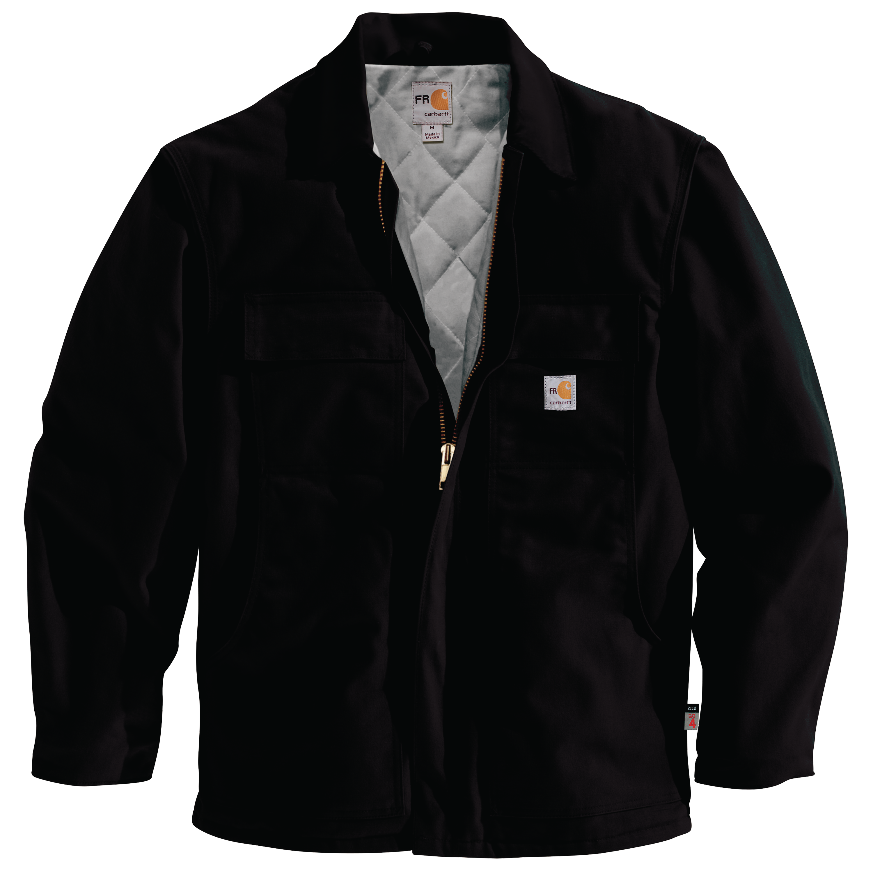 Picture of Carhartt 101618 Mens Flame Resistant Loose Fit Firm Duck Insulated Traditional Coat