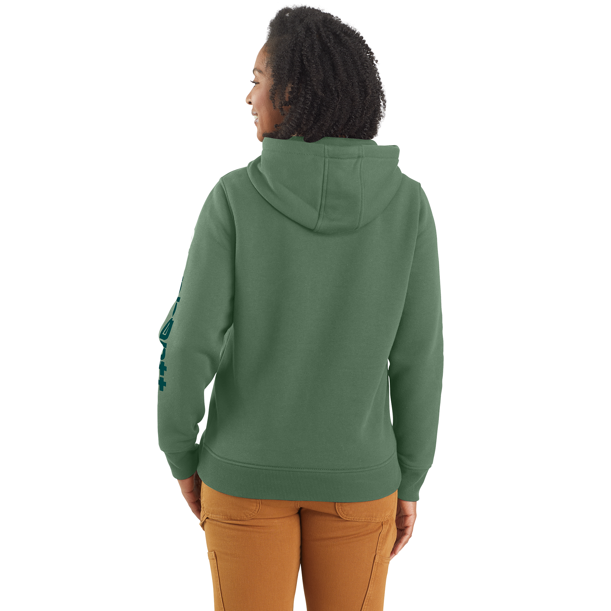 Picture of Carhartt 102791 Womens Relaxed Fit Midweight Logo Sleeve Graphic Sweatshirt