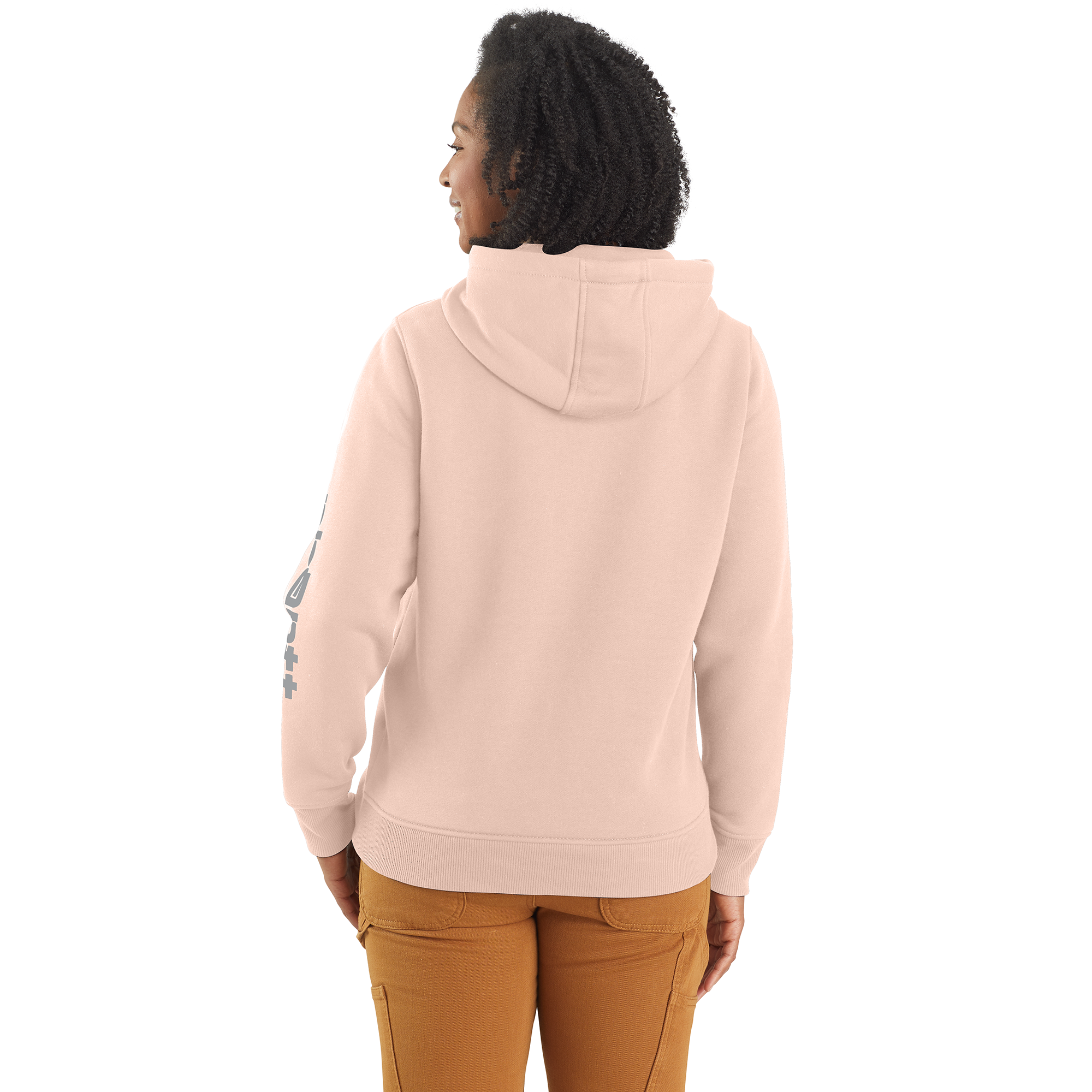 Picture of Carhartt 102791 Womens Relaxed Fit Midweight Logo Sleeve Graphic Sweatshirt