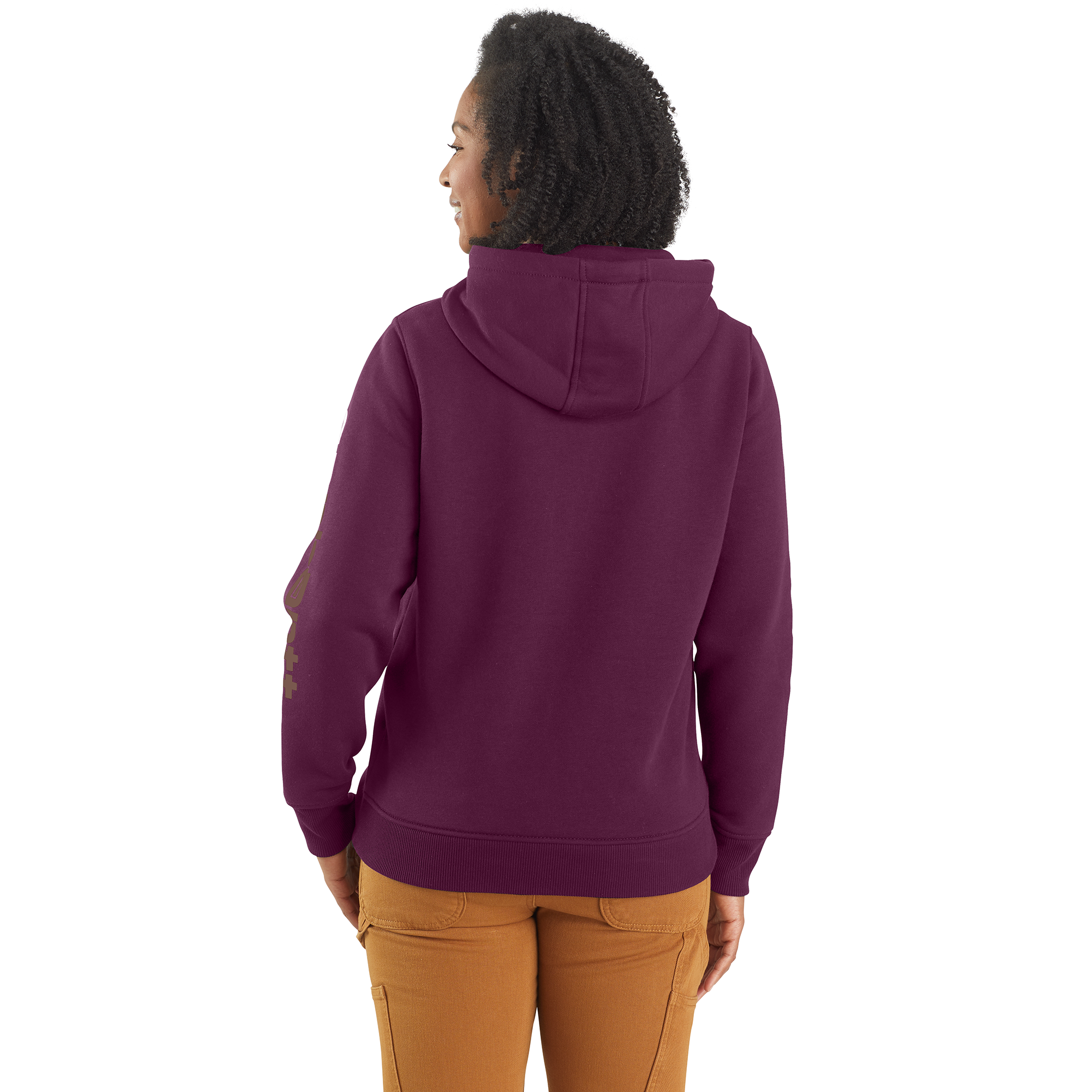 Picture of Carhartt 102791 Womens Relaxed Fit Midweight Logo Sleeve Graphic Sweatshirt