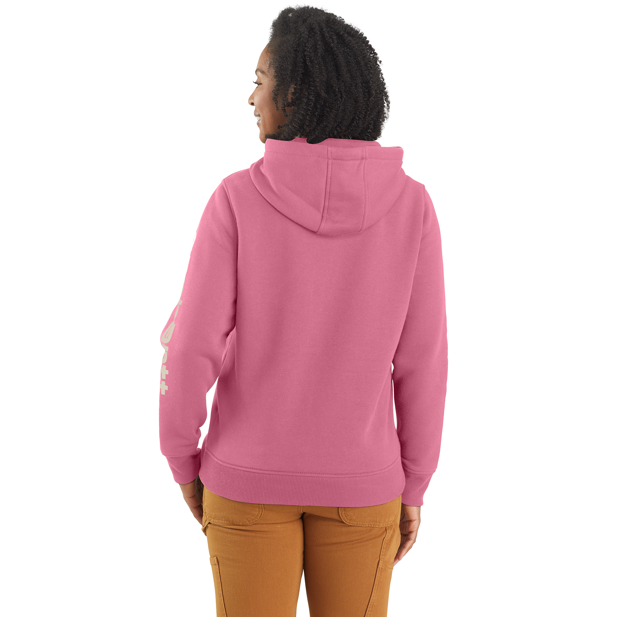 Picture of Carhartt 102791 Womens Relaxed Fit Midweight Logo Sleeve Graphic Sweatshirt