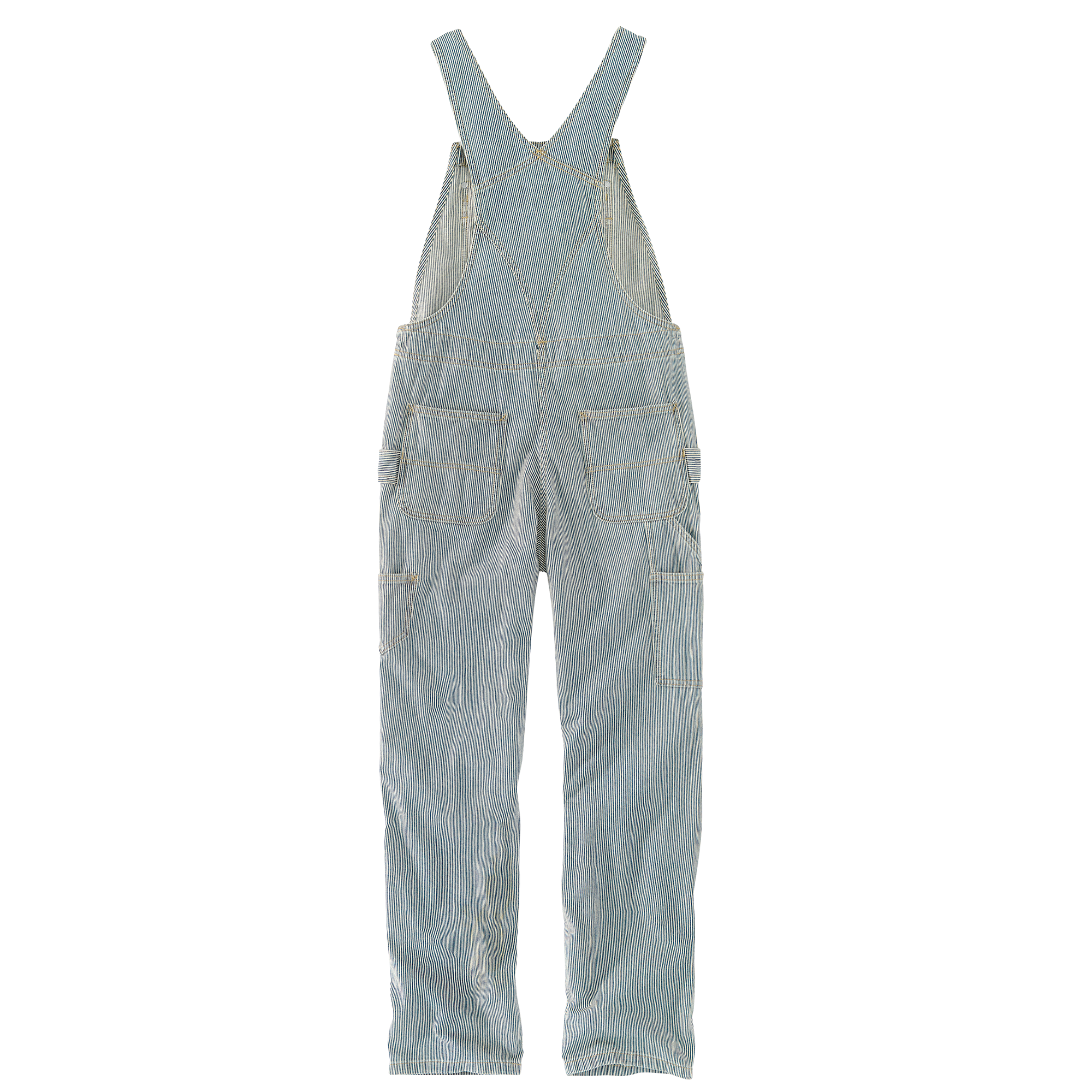 Picture of Carhartt 103042 Womens Relaxed Fit Denim Railroad Stripe Bib Overall