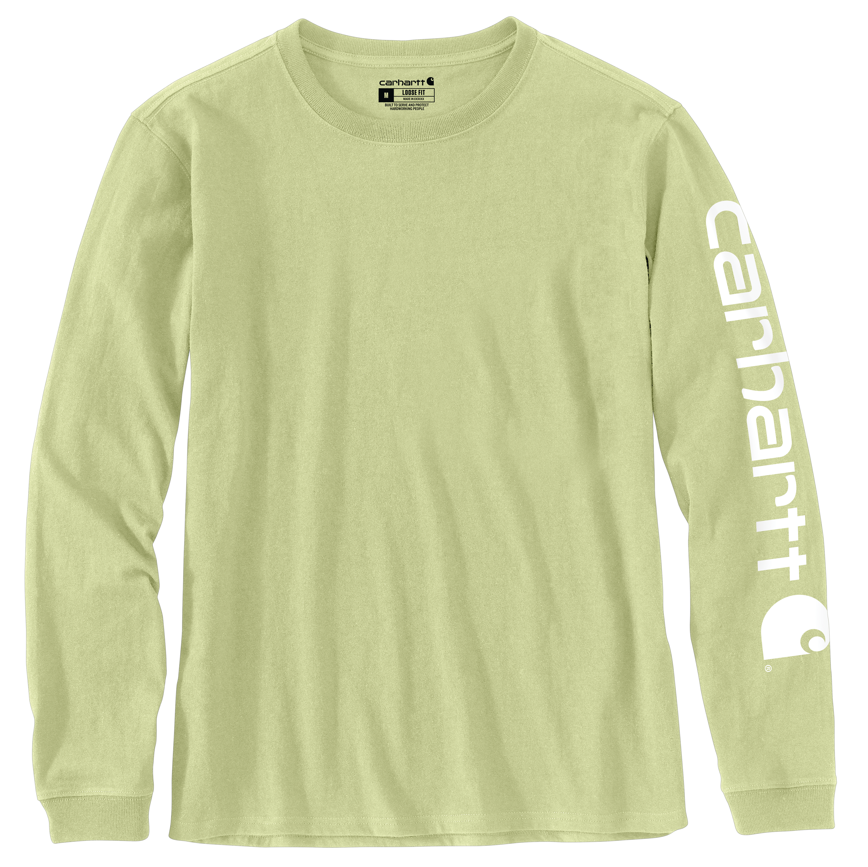 Picture of Carhartt 103401 Womens Loose Fit Heavyweight Long-Sleeve Logo Sleeve Graphic T-Shirt