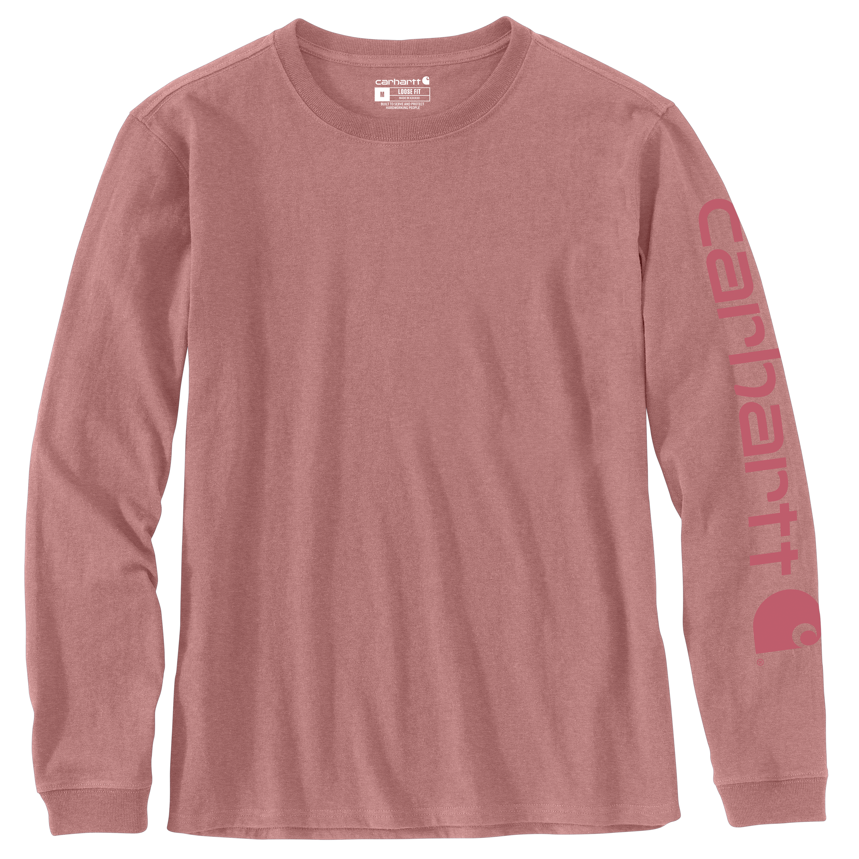 Picture of Carhartt 103401 Womens Loose Fit Heavyweight Long-Sleeve Logo Sleeve Graphic T-Shirt