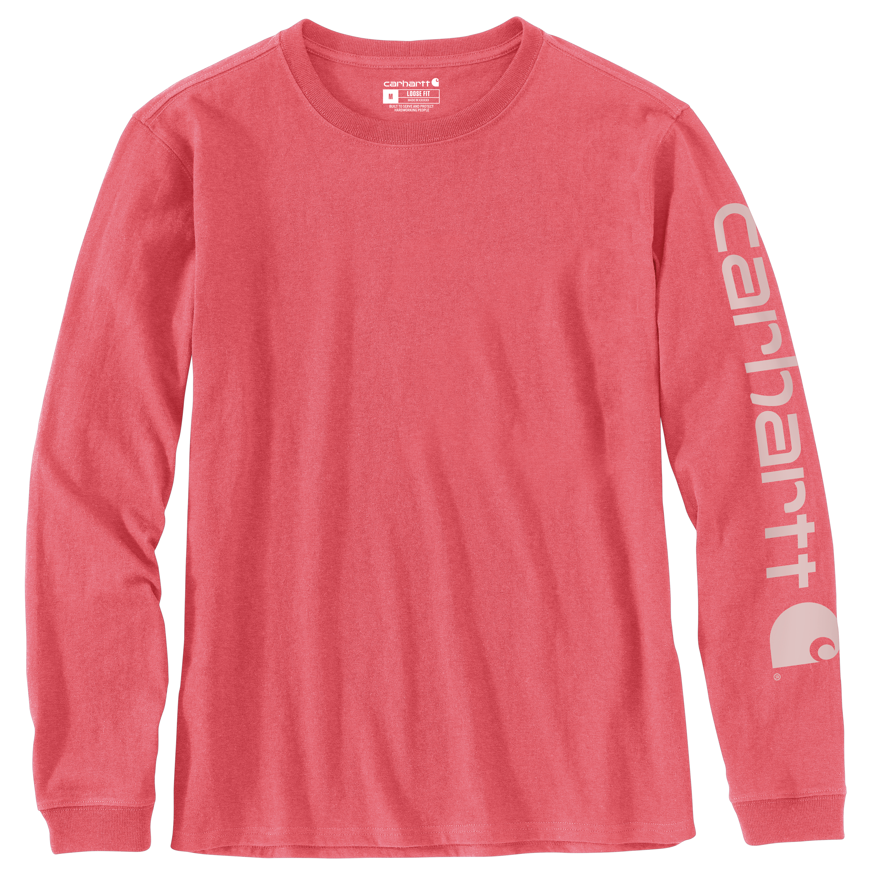 Picture of Carhartt 103401 Womens Loose Fit Heavyweight Long-Sleeve Logo Sleeve Graphic T-Shirt