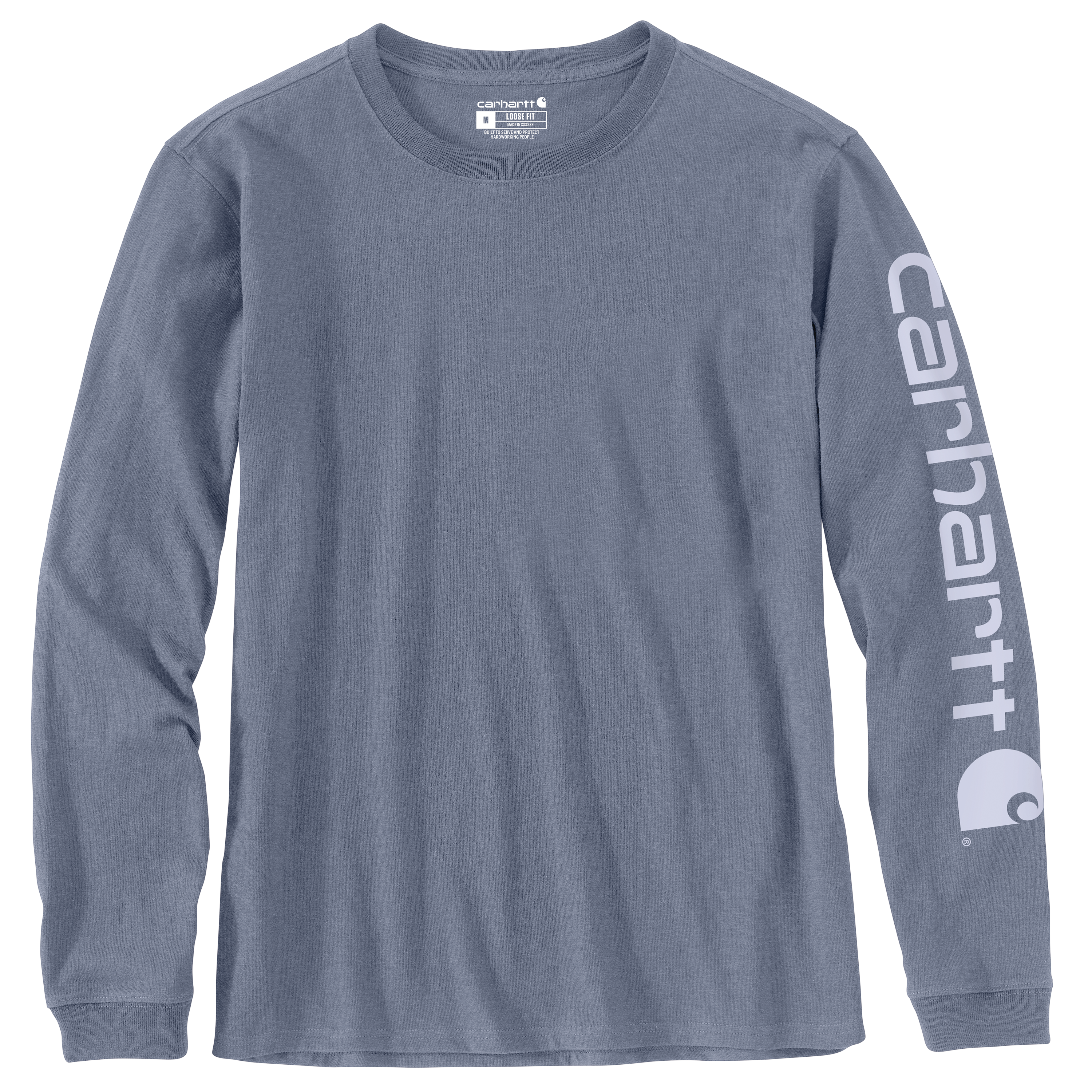 Picture of Carhartt 103401 Womens Loose Fit Heavyweight Long-Sleeve Logo Sleeve Graphic T-Shirt