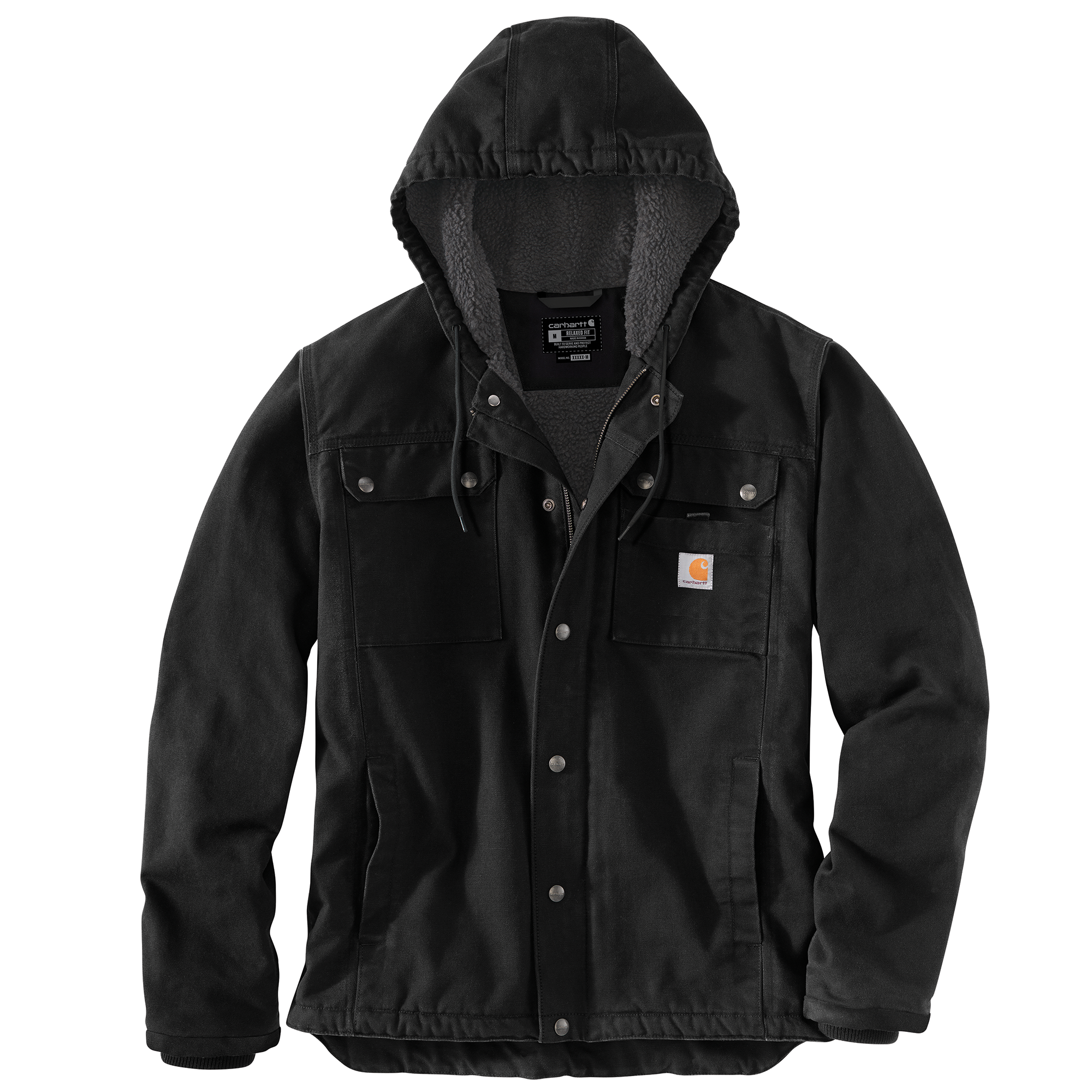 Picture of Carhartt 103826 Mens Relaxed Fit Washed Duck Sherpa-Lined Utility Jacket