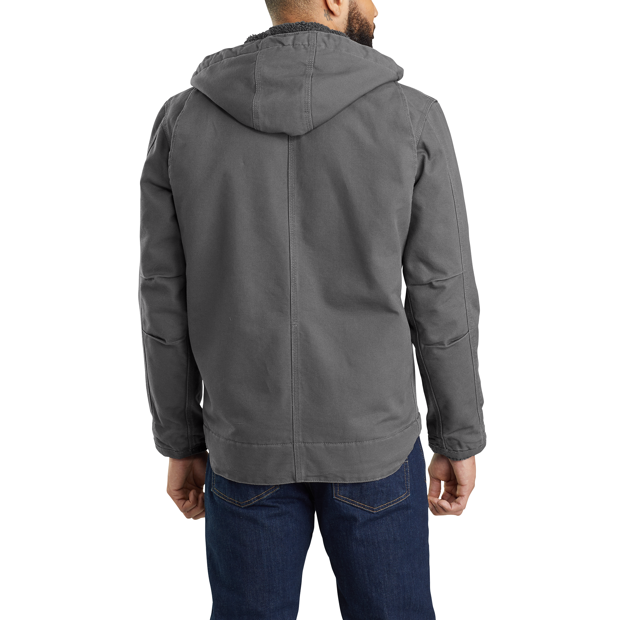 Picture of Carhartt 103826 Mens Relaxed Fit Washed Duck Sherpa-Lined Utility Jacket