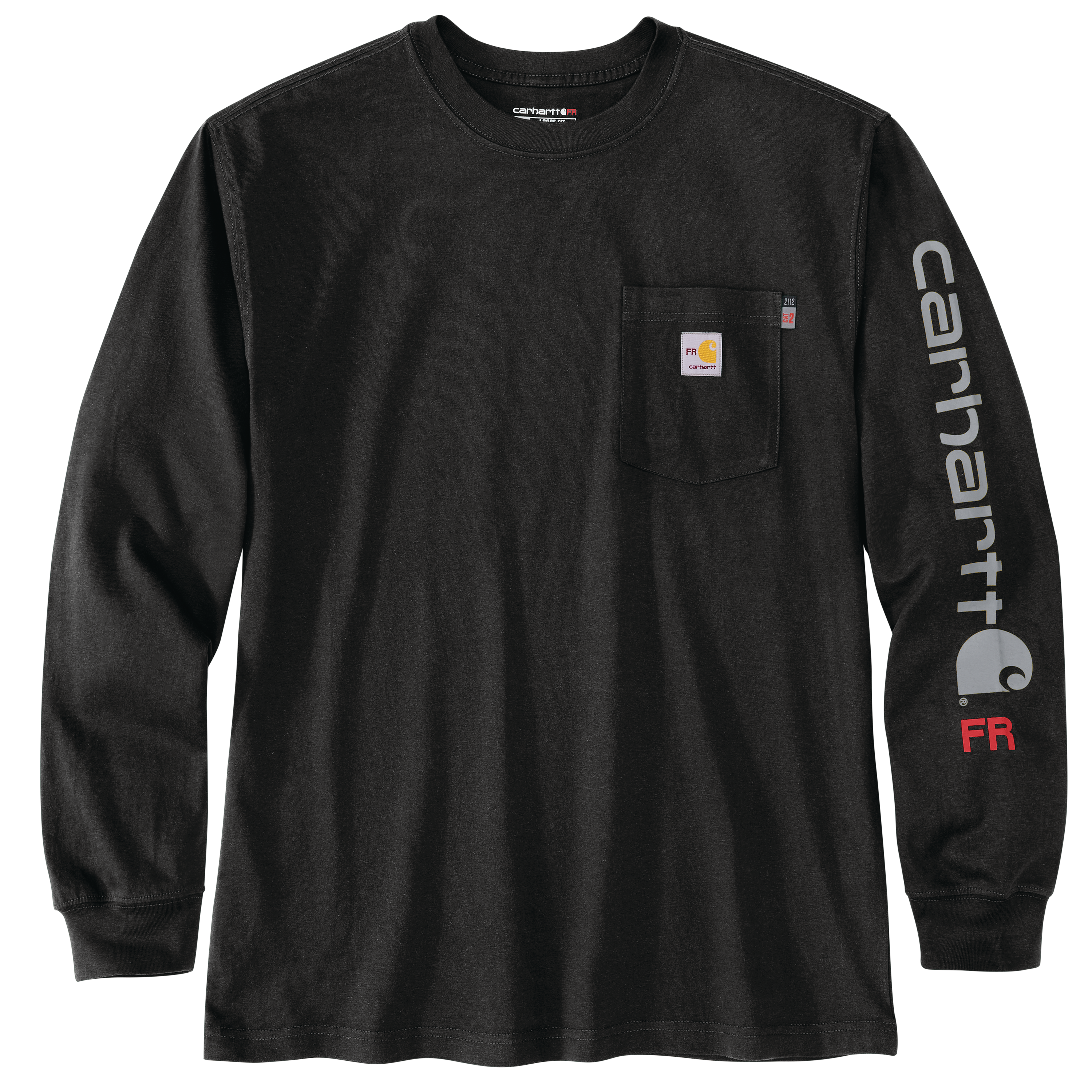 Picture of Carhartt 104130 Mens Flame Resistant Force Loose Fit Lightweight Long-Sleeve Logo Graphic T-Shirt