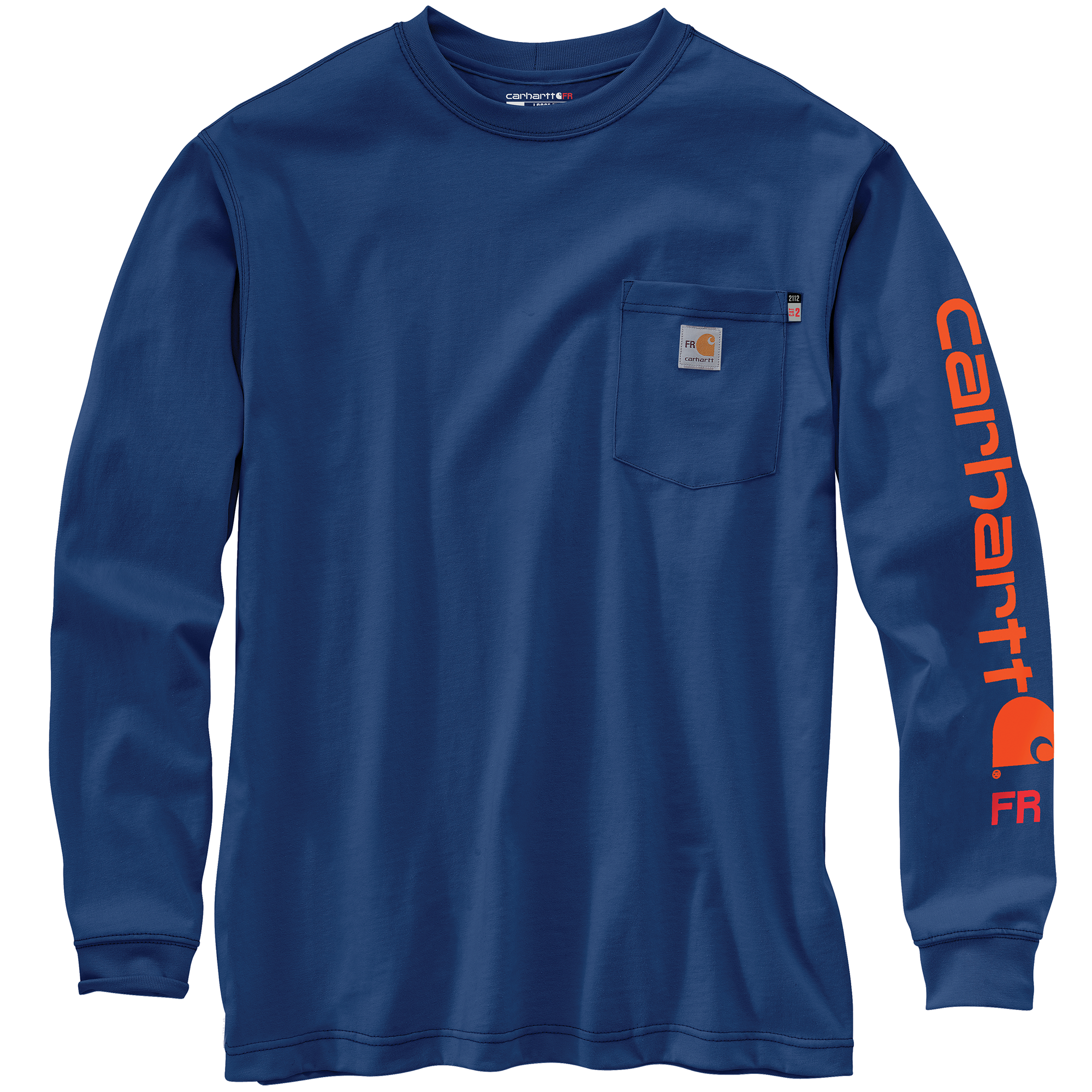 Picture of Carhartt 104130 Mens Flame Resistant Force Loose Fit Lightweight Long-Sleeve Logo Graphic T-Shirt