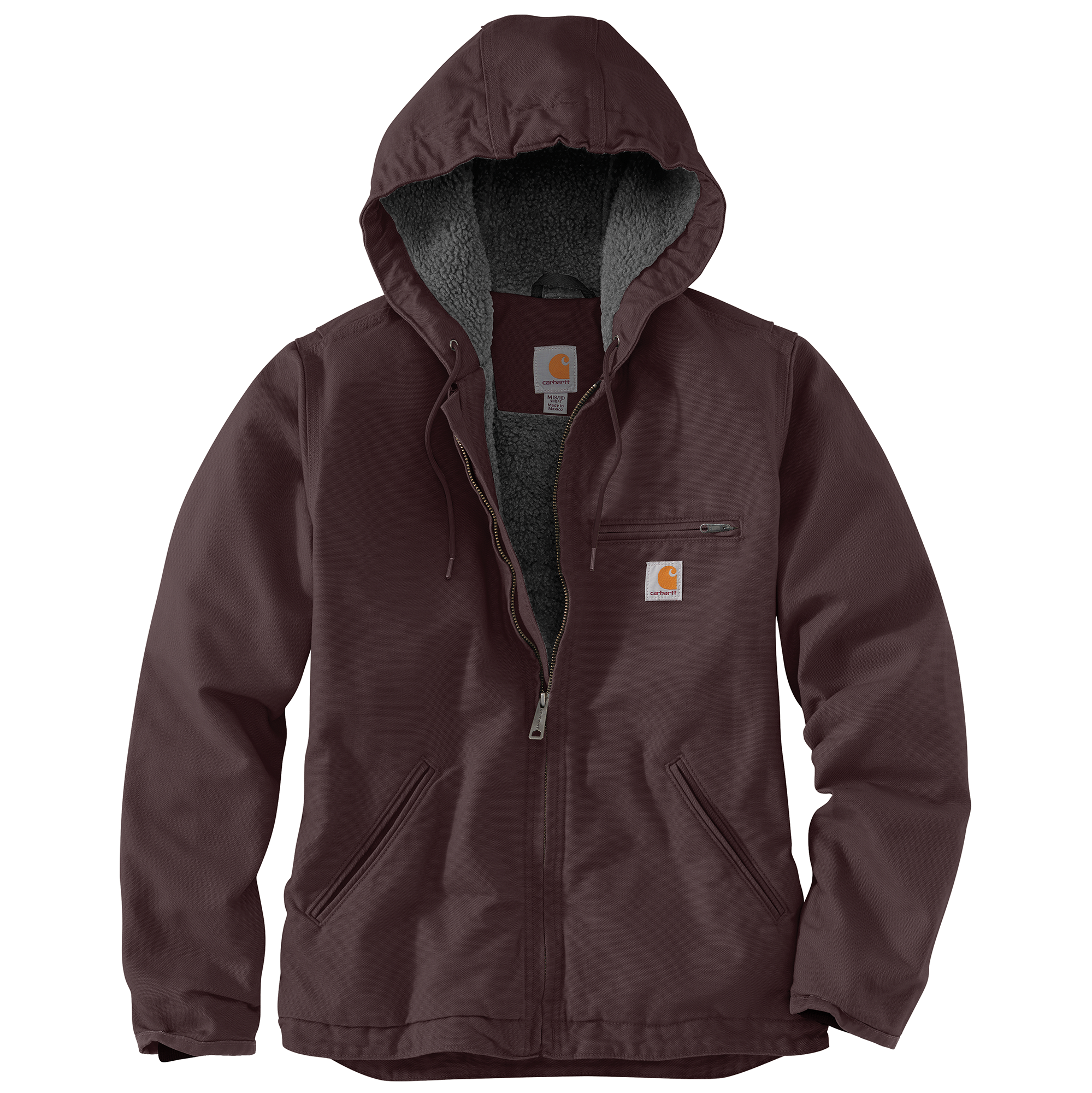 Picture of Carhartt 104292 Womens Loose Fit Washed Duck Sherpa Lined Jacket