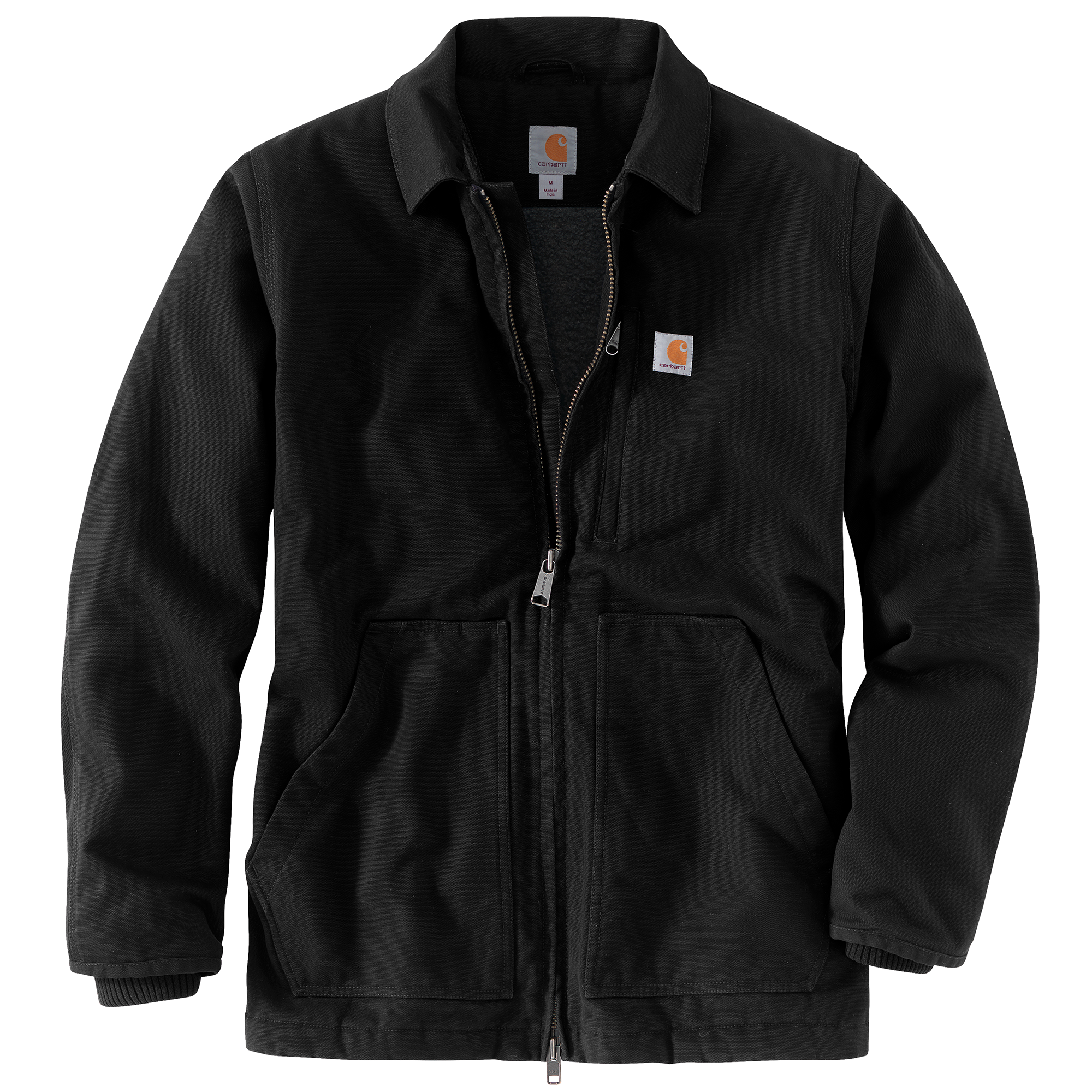Picture of Carhartt 104293 Mens Loose Fit Washed Duck Sherpa-Lined Coat