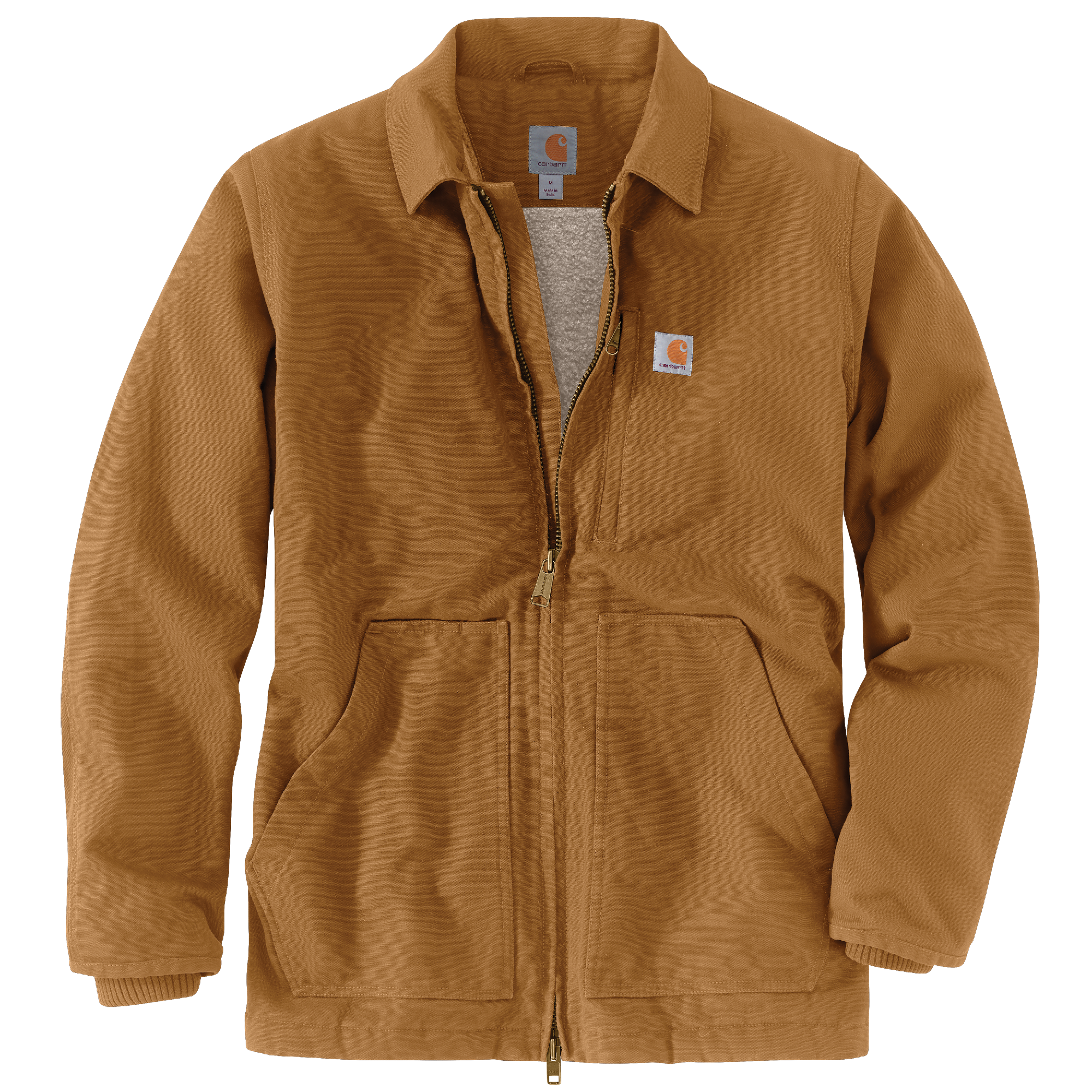Picture of Carhartt 104293 Mens Loose Fit Washed Duck Sherpa-Lined Coat