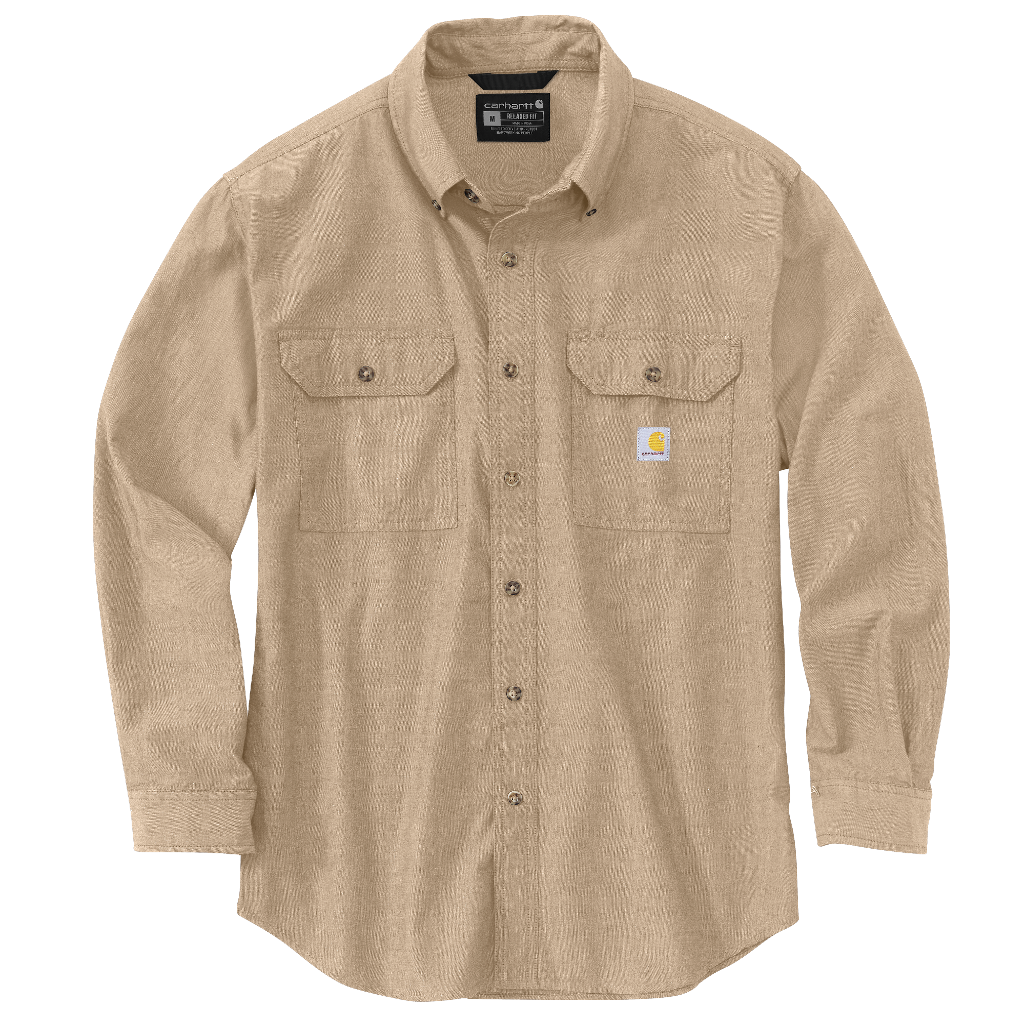 Picture of Carhartt 104368 Mens Loose Fit Midweight Chambray Long-Sleeve Shirt
