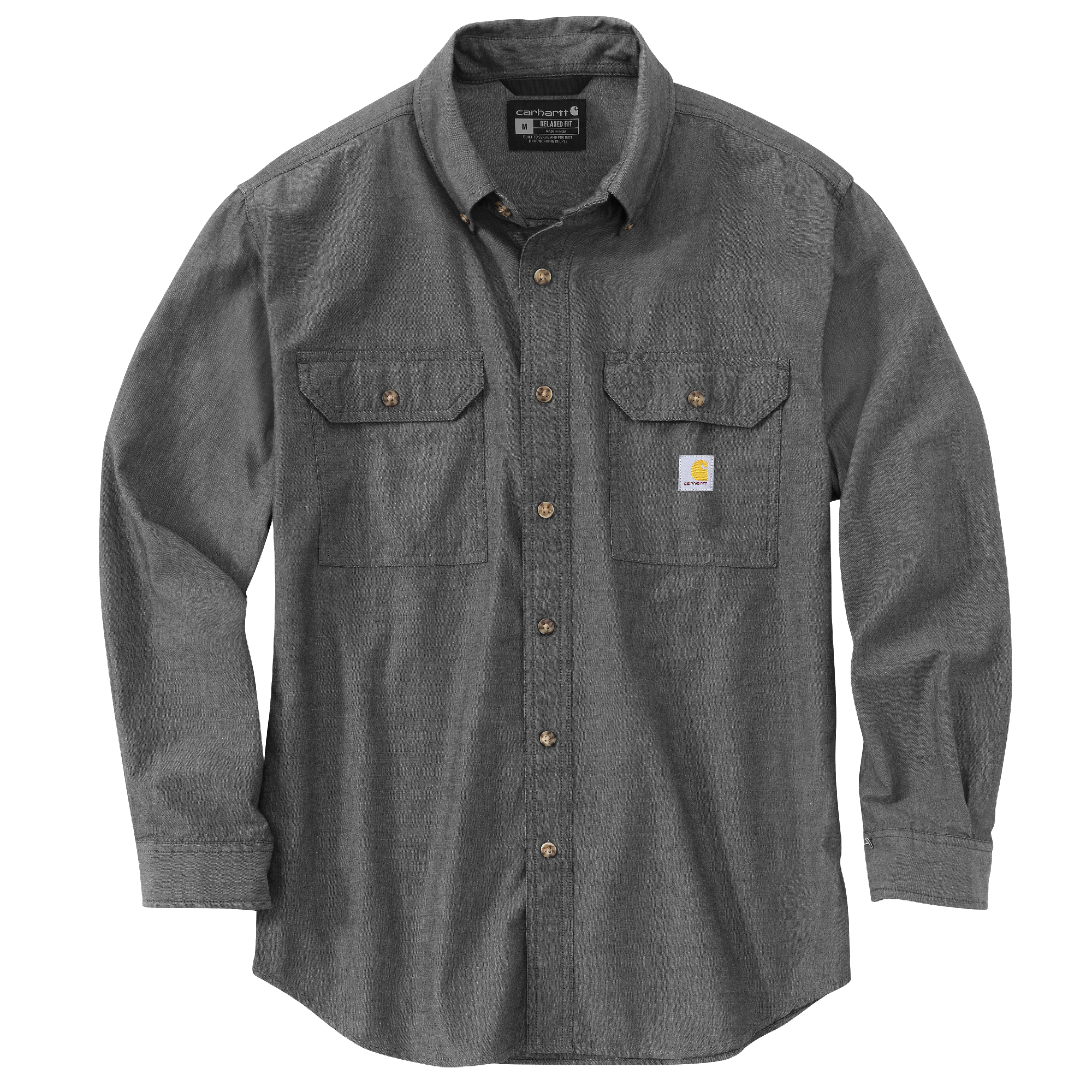 Picture of Carhartt 104368 Mens Loose Fit Midweight Chambray Long-Sleeve Shirt
