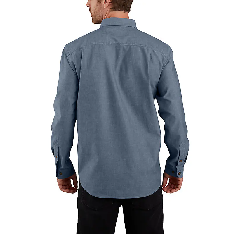 Picture of Carhartt 104368 Mens Loose Fit Midweight Chambray Long-Sleeve Shirt