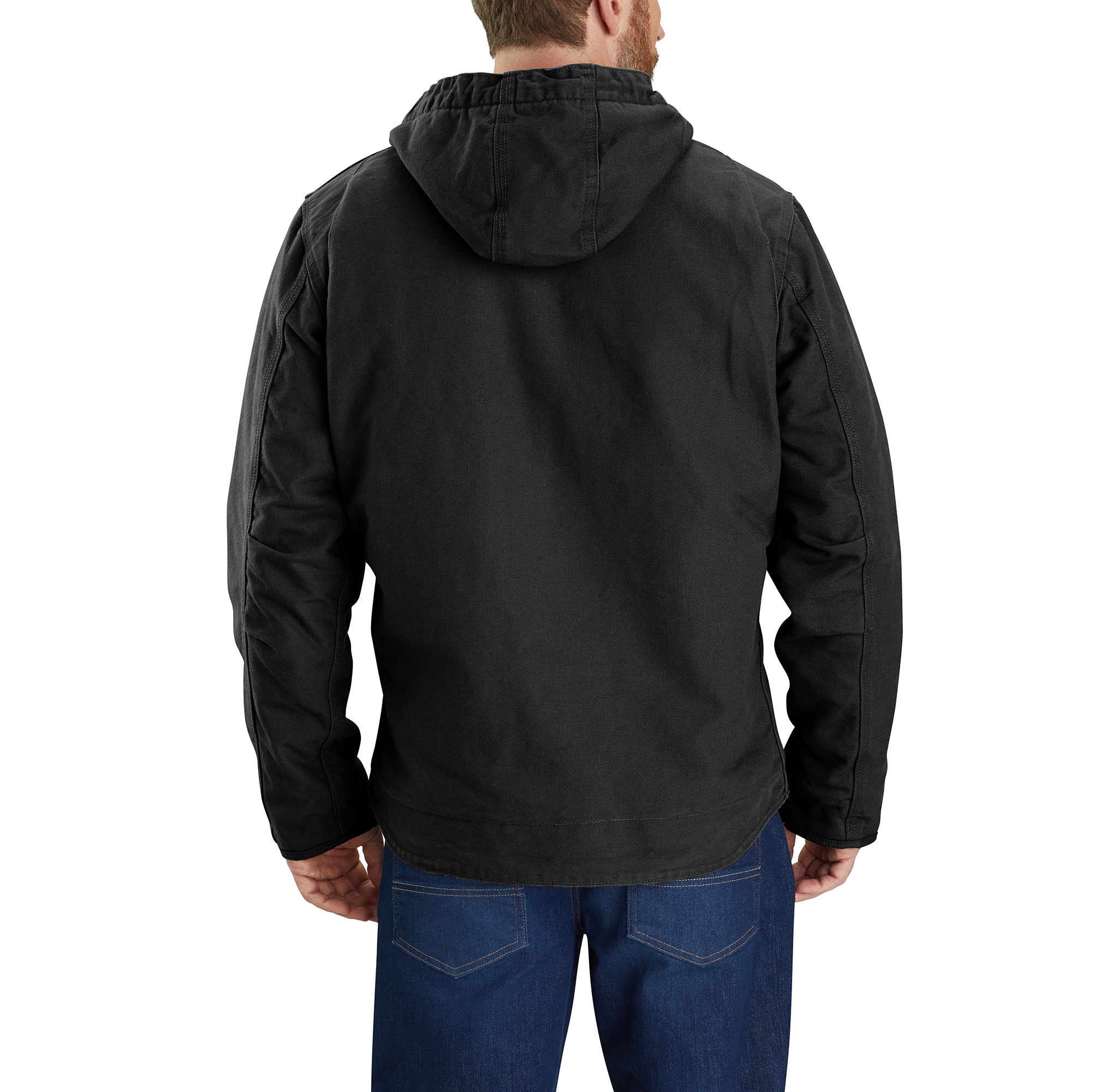 Picture of Carhartt 104392 Mens Relaxed Fit Washed Duck Sherpa-Lined Jacket