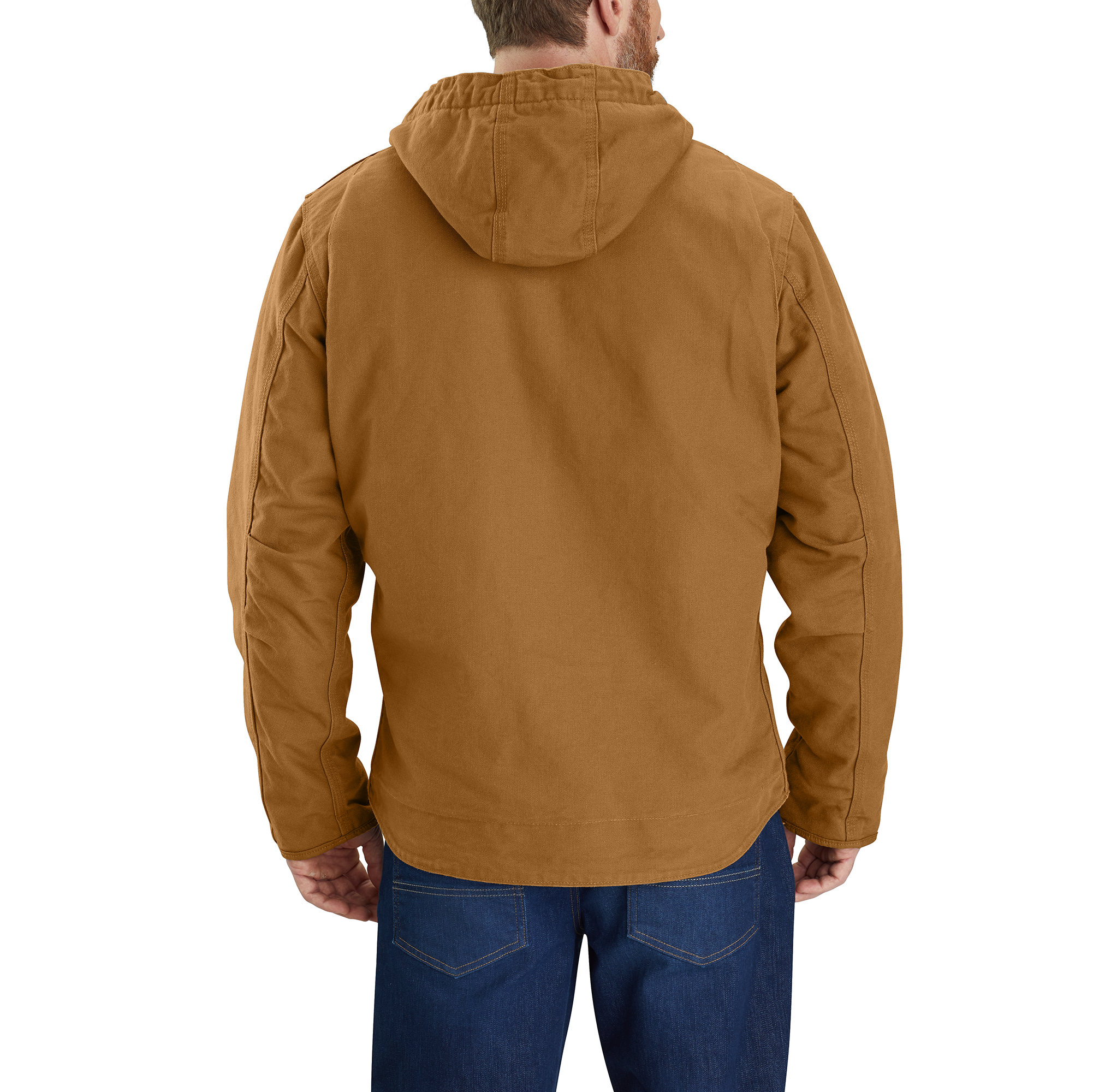 Picture of Carhartt 104392 Mens Relaxed Fit Washed Duck Sherpa-Lined Jacket