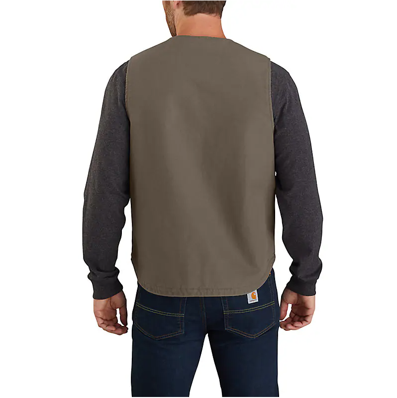 Picture of Carhartt 104394 Mens Relaxed Fit Washed Duck Sherpa-Lined Vest