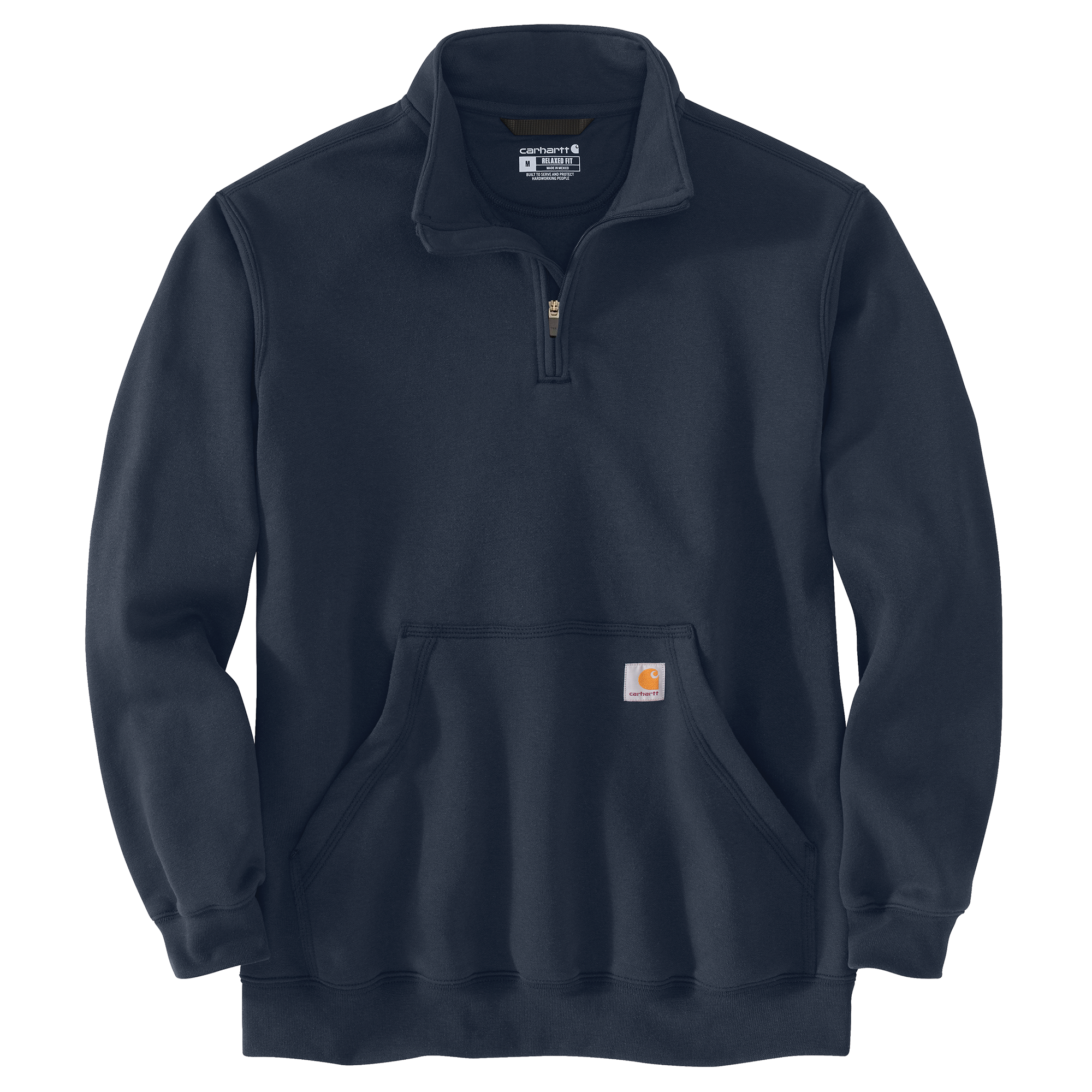 Picture of Carhartt 105294 Mens Loose Fit Midweight Quarter-Zip Mock-Neck Sweatshirt