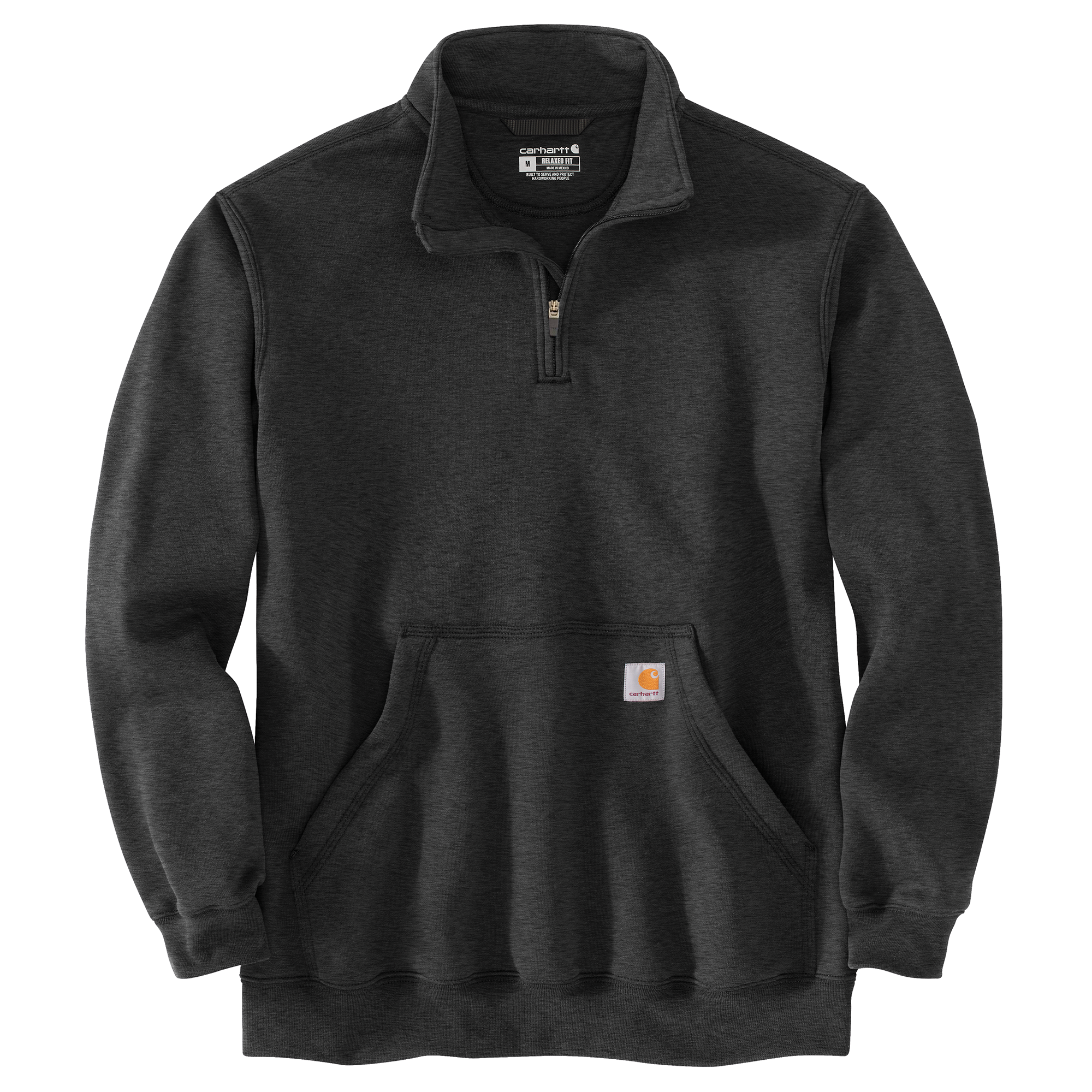 Picture of Carhartt 105294 Mens Loose Fit Midweight Quarter-Zip Mock-Neck Sweatshirt