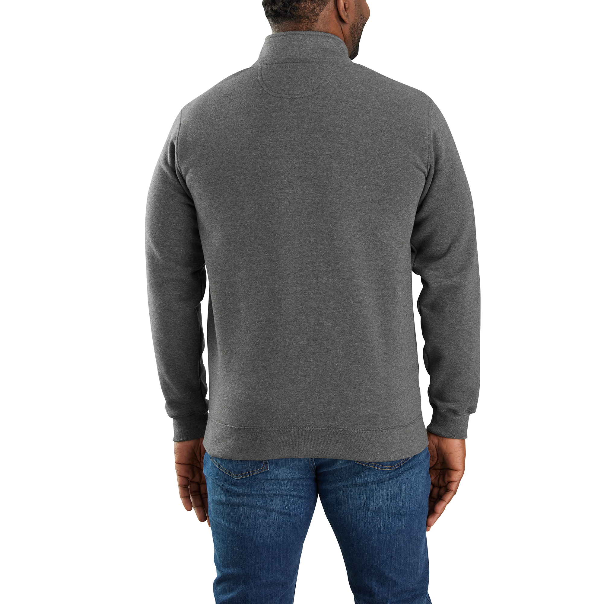 Picture of Carhartt 105294 Mens Loose Fit Midweight Quarter-Zip Mock-Neck Sweatshirt