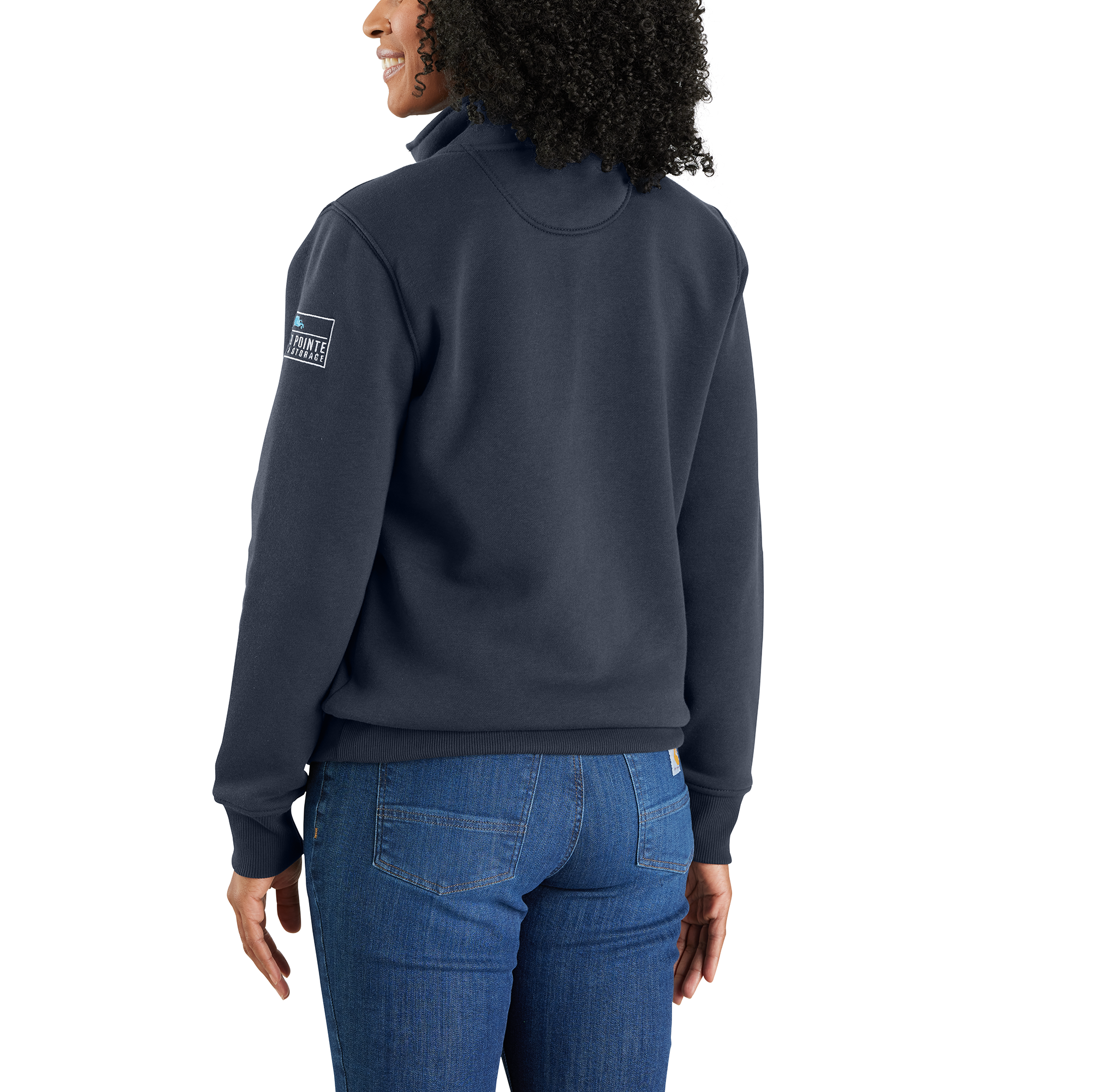 Picture of Carhartt 105295 Womens Relaxed Fit Midweight Quarter-Zip Mock-Neck Sweatshirt