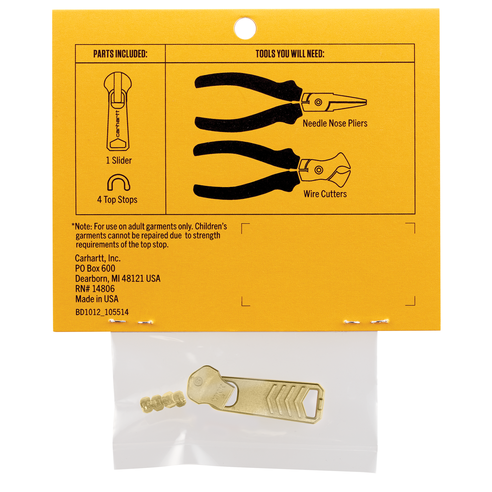 Picture of Carhartt 105514 Mens #5 Zipper Slider Repair Kit