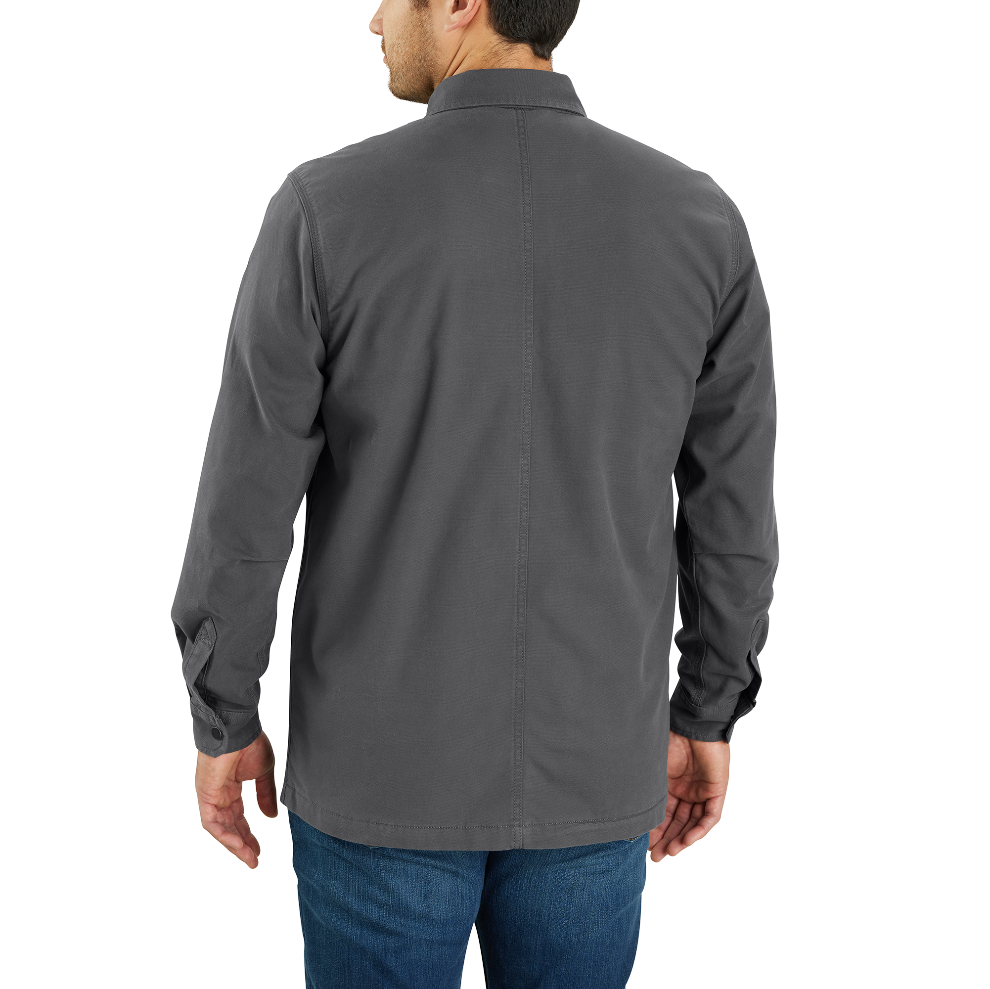 Picture of Carhartt 105532 Mens Rugged Flex® Relaxed Fit Canvas Fleece-Lined Snap-Front Shirt Jac